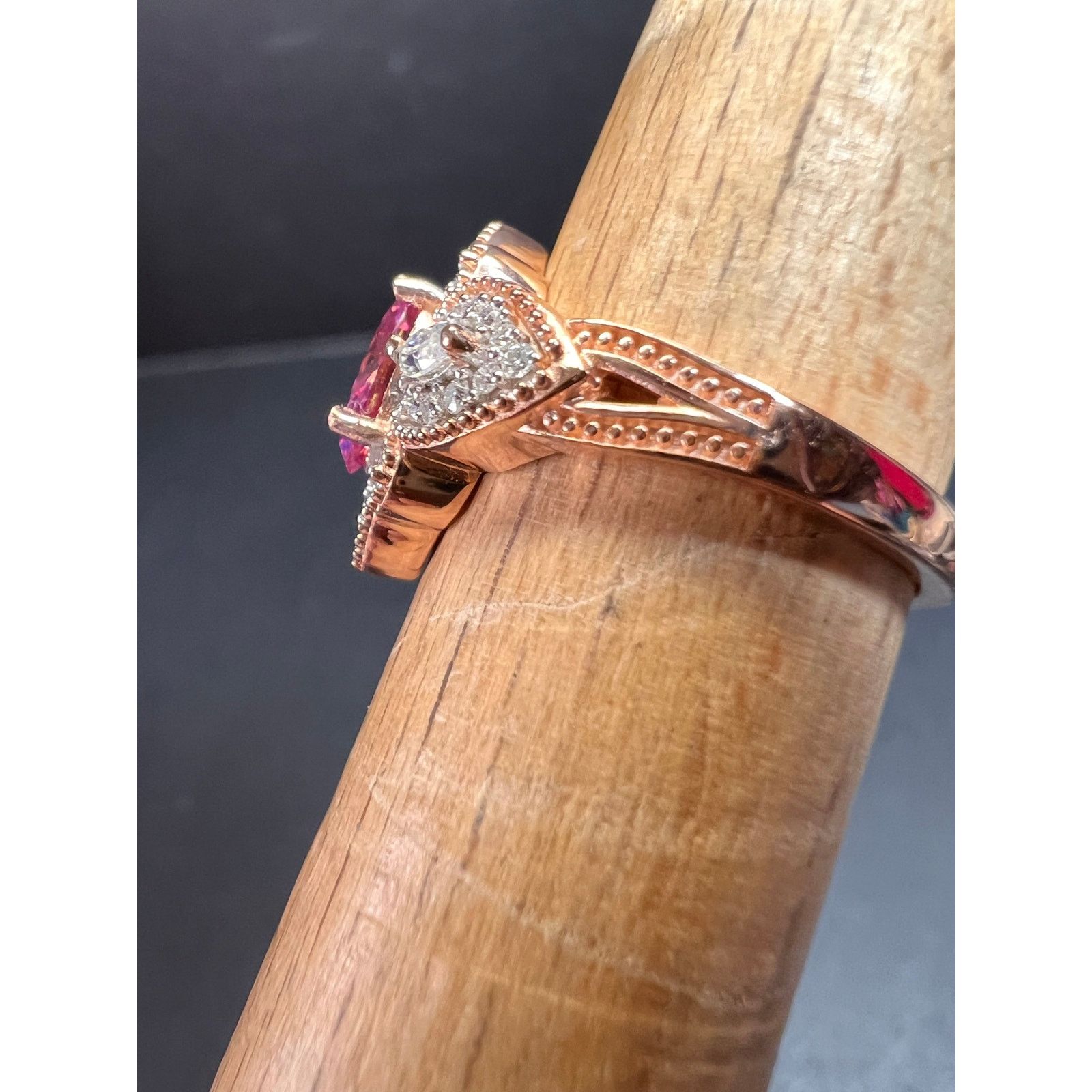 Other NEW Pink Moissanite ring in rose gold vermeil 925 size 6 Size ONE SIZE - 10 Thumbnail