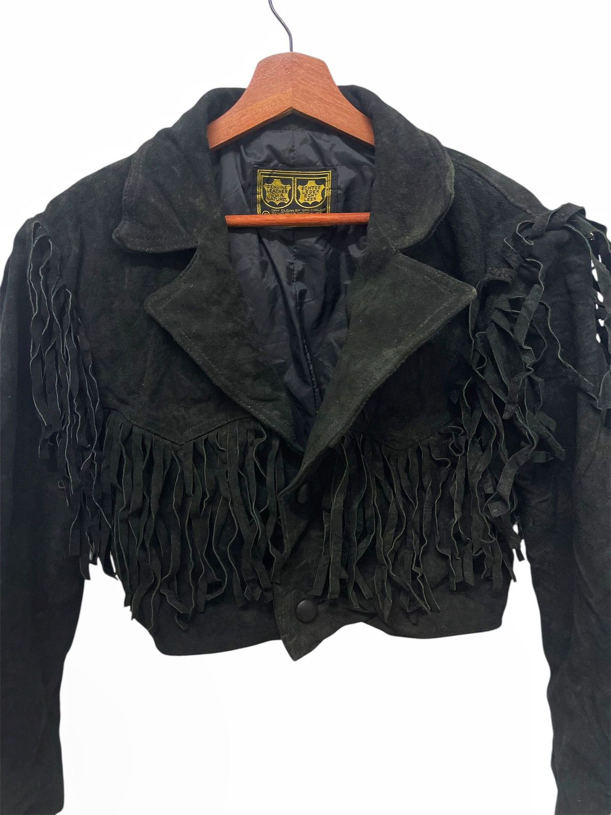 Vintage VINTAGE WESTERN BLACK FRINGE JACKET SUEDE Size US M / EU 48-50 / 2 - 3 Thumbnail
