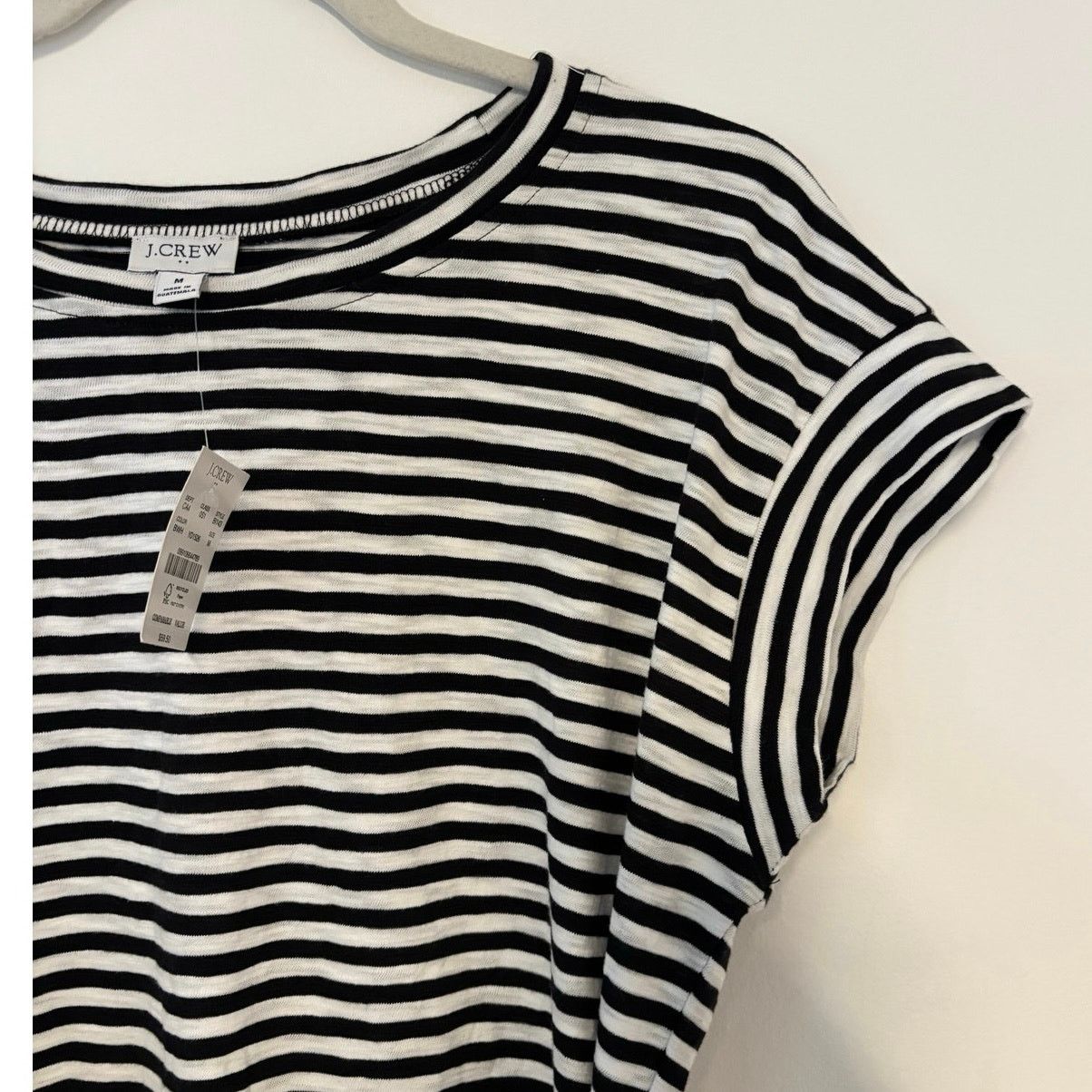 J.Crew NWT J.Crew Striped Tie Waist Shirt Dress Black/White Size M Size M / US 6-8 / IT 42-44 - 5 Thumbnail