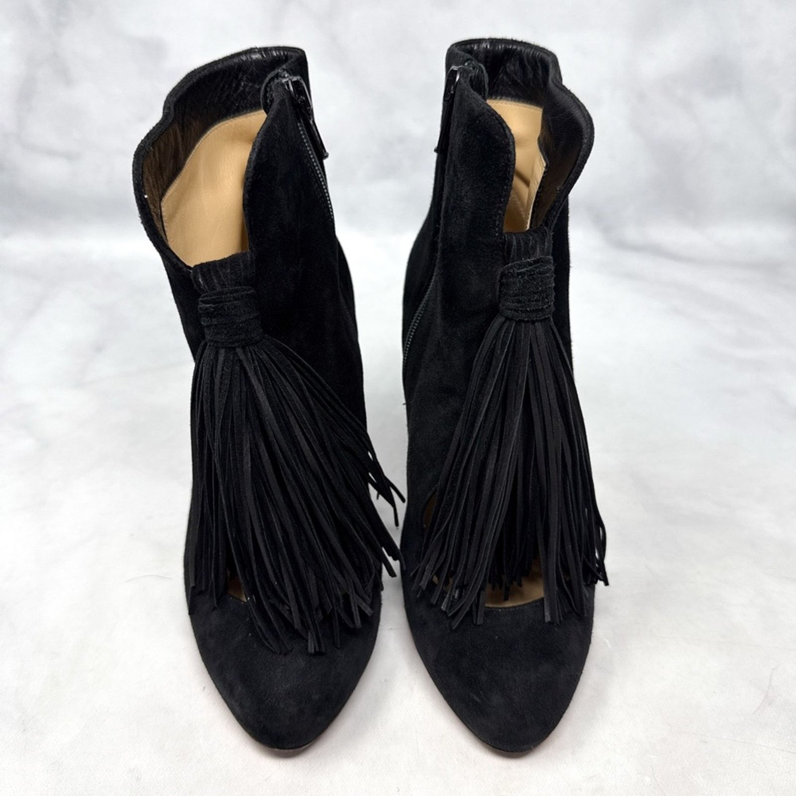 Christian Louboutin Christian Louboutin Christina Tassel Suede Ankle Boots Black Size US 5 / IT 35 - 3 Thumbnail