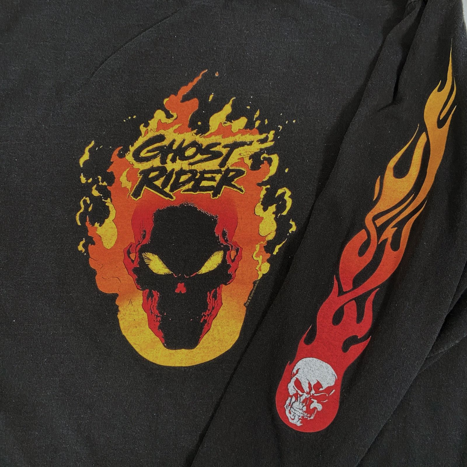 Marvel Comics Ghost Rider Long Sleeve T-Shirt 2000 Marvel Y2K Graphic Tee Size US L / EU 52-54 / 3 - 5 Thumbnail