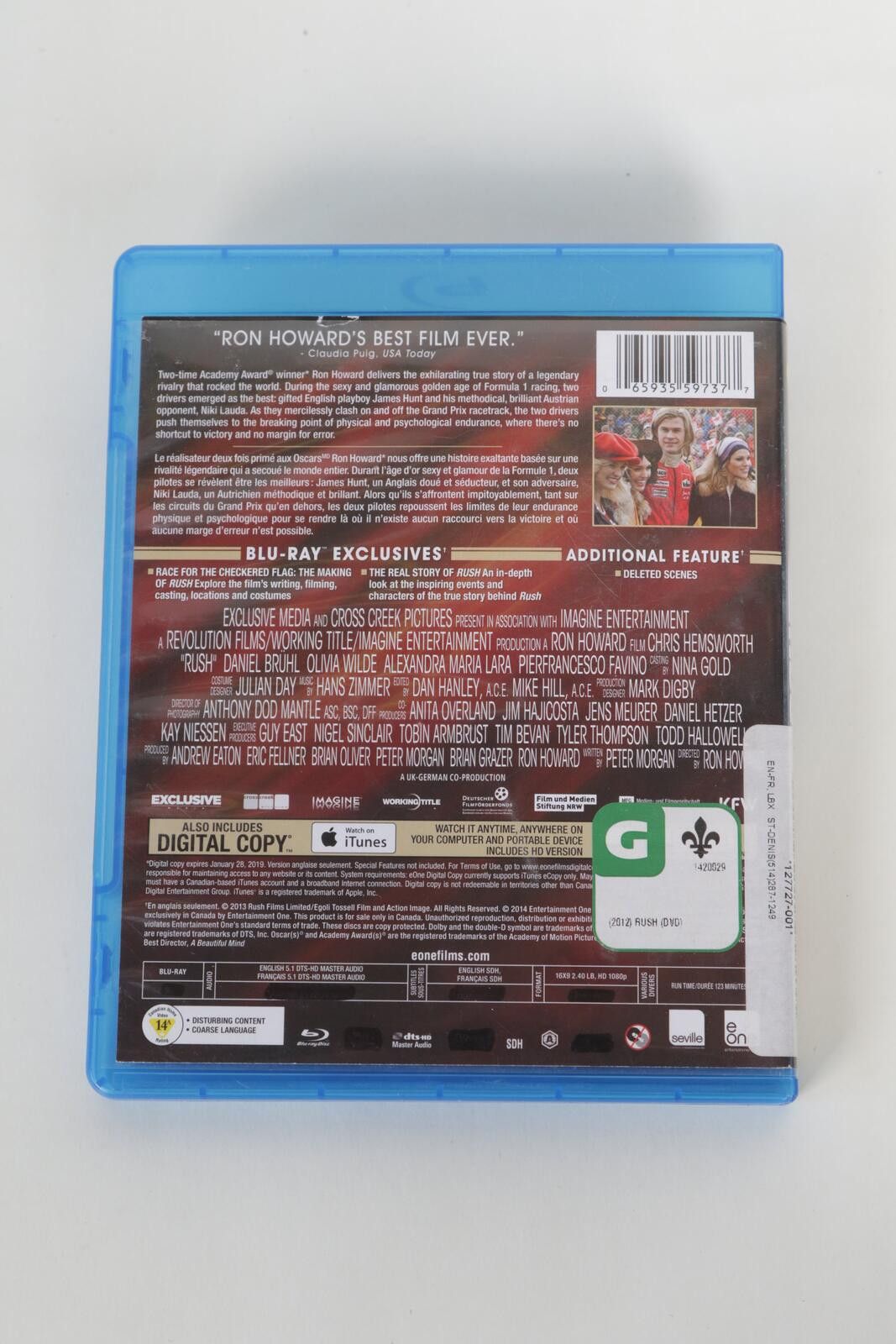 Other 2013' Blu-Ray Rush DVD Size ONE SIZE - 2 Thumbnail