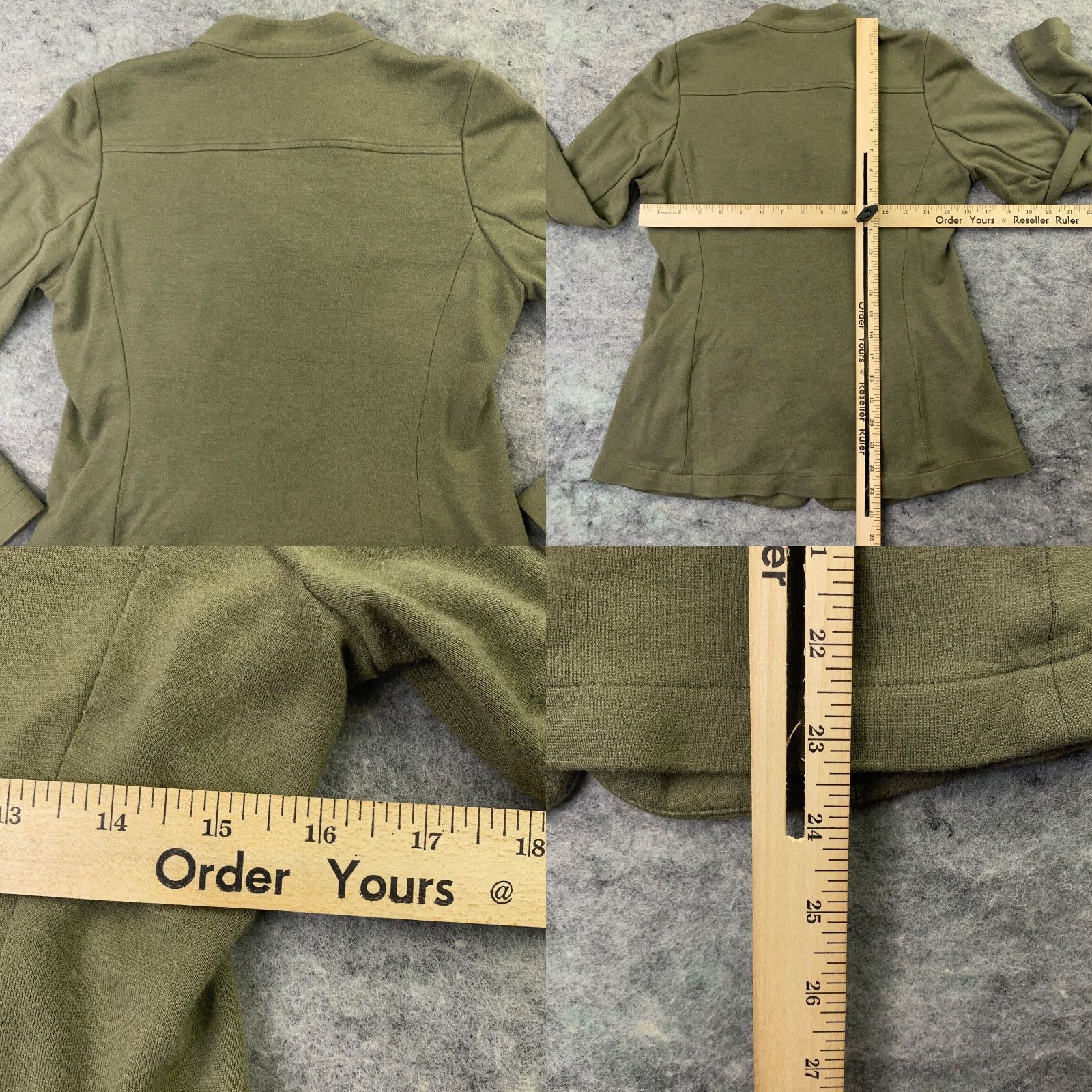 J. Jill J. Jill Jacket Womens Small Green Button Up High Neck Knit Pocket Pockets Classic Fit Regular Size S / US 4 / IT 40 - 8 Thumbnail