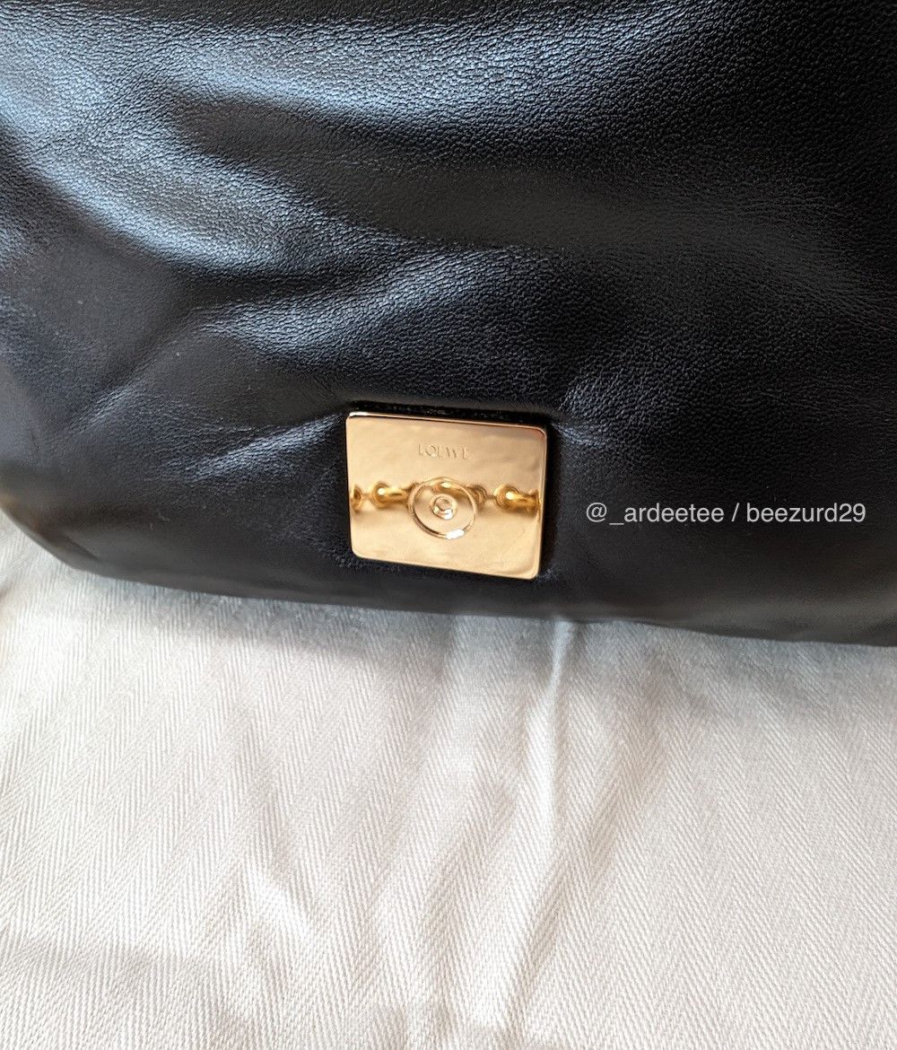 Loewe *NEW* GOYA LEATHER PUFFER PLEATED BAG BLACK $4,700 Size ONE SIZE - 17 Thumbnail