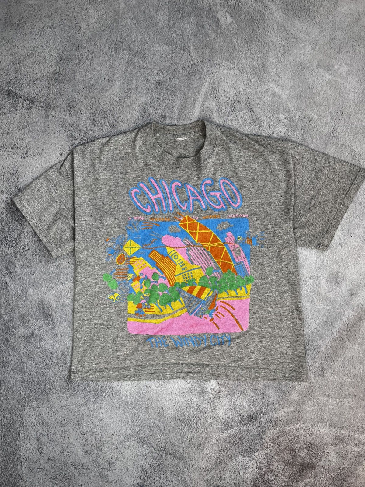 Band Tees × Vintage Vintage Y2K Chicago big logo tee streetwear style size L Size L / US 10 / IT 46 - 1 Thumbnail