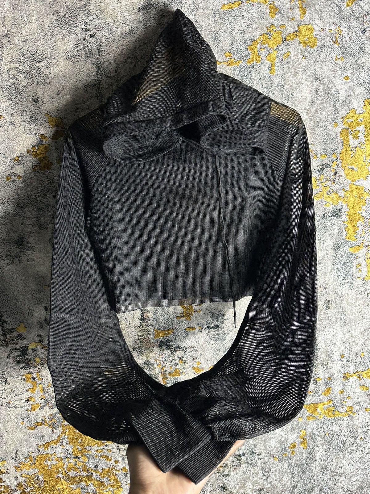 KMRii IF SIX WAS NINE LGB CROPPED STYLE FISHNET BLACK HOODIE Size M / US 6-8 / IT 42-44 - 2 Thumbnail