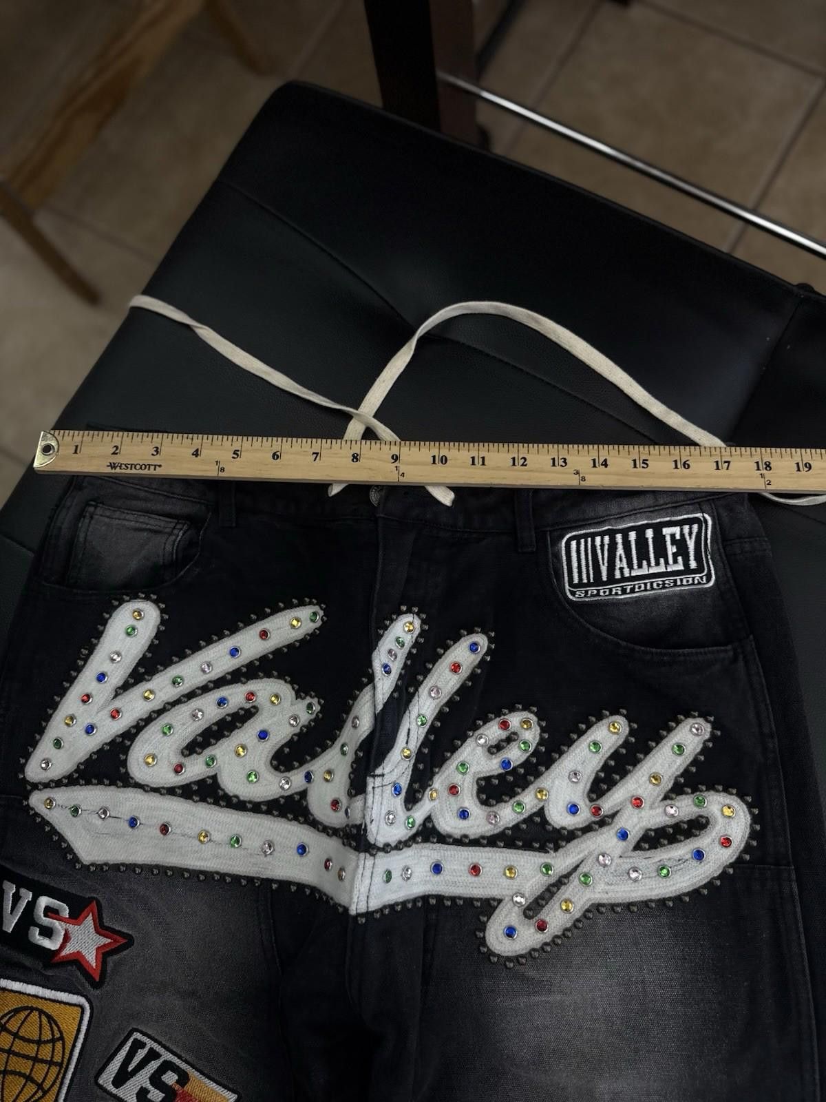Vale Valley Baggy Patchwork Denim Black Jeans Size 32 (NEW) Size US 32 / EU 48 - 6 Thumbnail