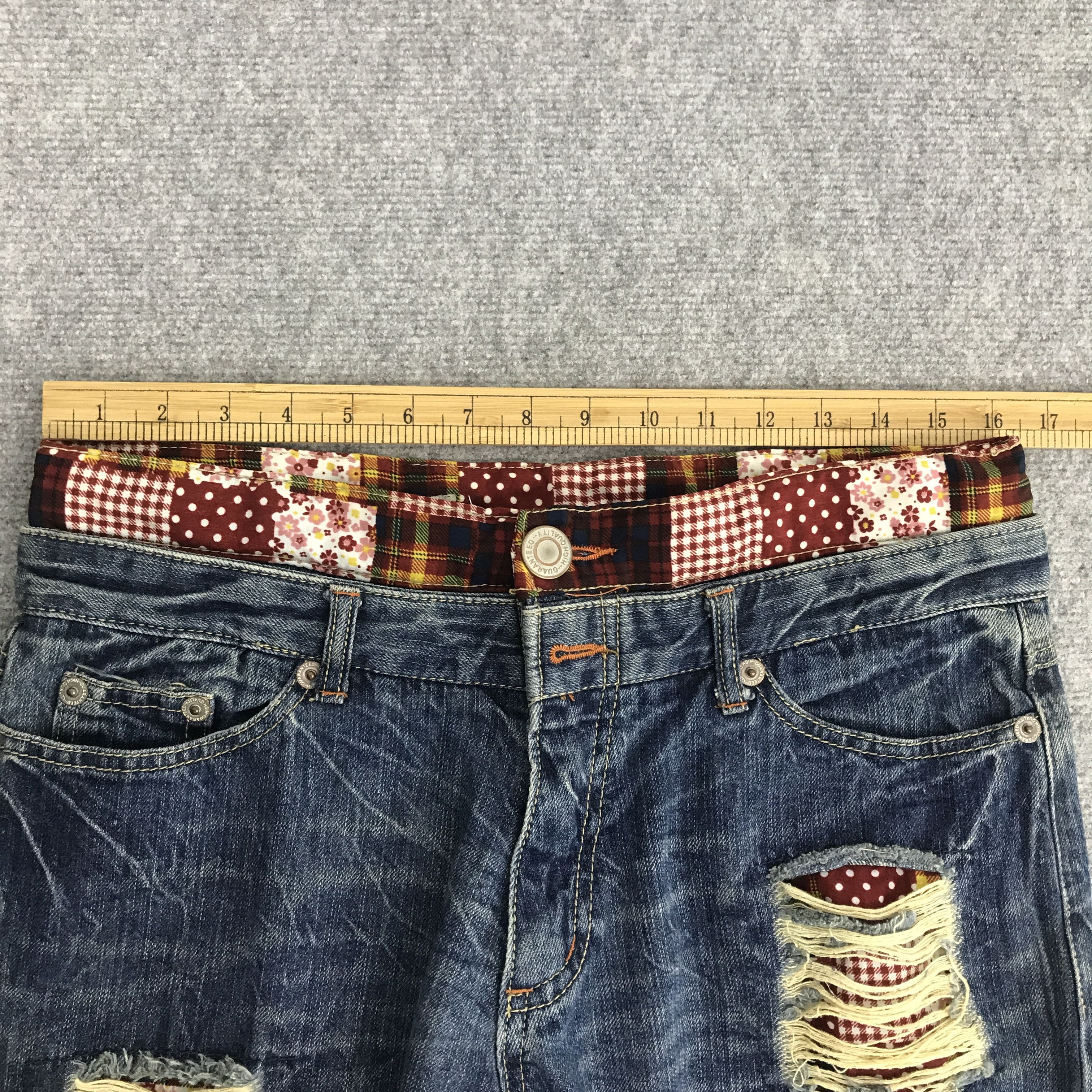Designer × Japanese Brand Rare Double waist japanese brand distressed denim Size US 32 / EU 48 - 7 Thumbnail