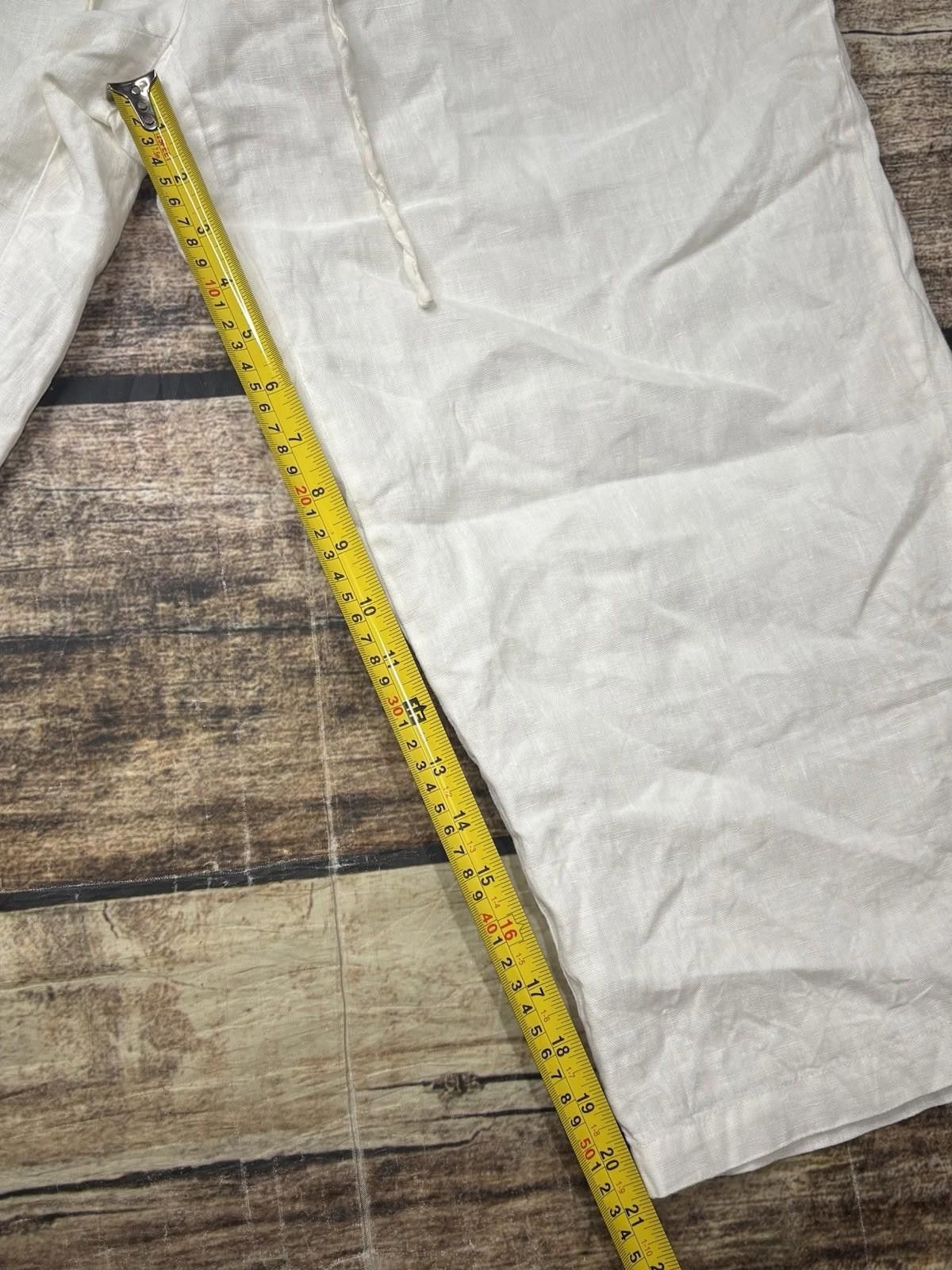 Other JM Collection Pants Womens Size 18 39x21 Linen White Size 40" / US 18 - 8 Thumbnail