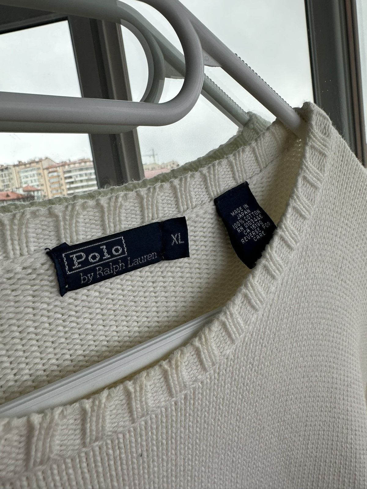 Polo Ralph Lauren Vintage Polo Ralph Lauren White Knitted Sweater Japan Sz XL Size US XL / EU 56 / 4 - 5 Thumbnail