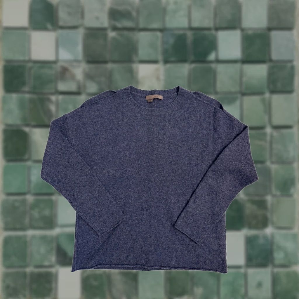 Vintage 360 Sweater Women's Cashmere Cold Shoulder Sweater Blue Size L Size L / US 10 / IT 46 - 1 Thumbnail