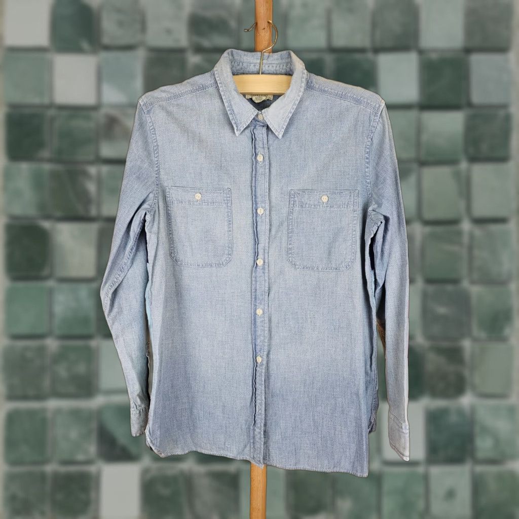 Ralph Lauren DENIM SUPPLY RALPH LAUREN POLO SHIRT WOMEN'S LARGE DENIM CHAMBRAY PLAID BUTTON-UP Size L / US 10 / IT 46 - 1 Thumbnail