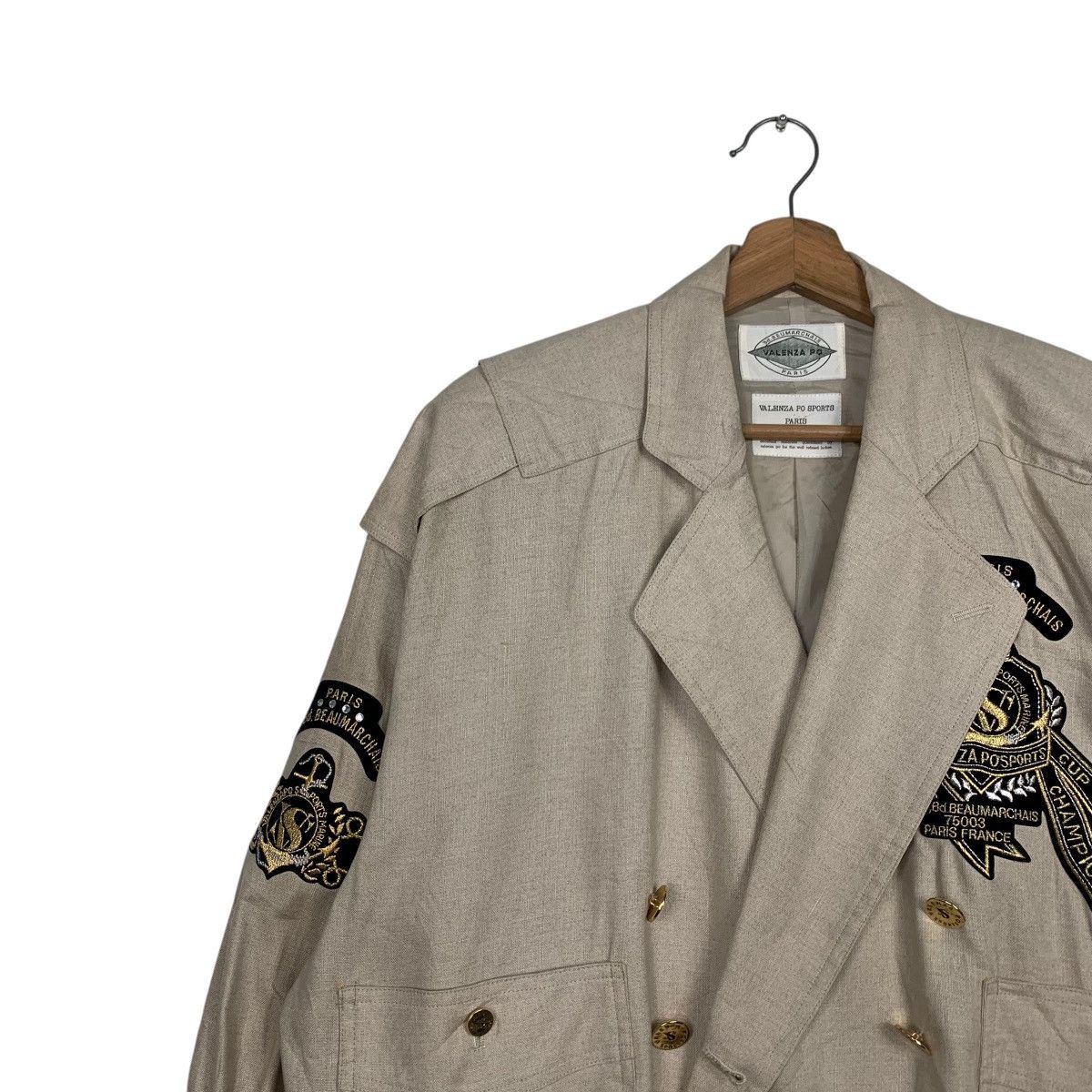 Japanese Brand VALENZA PO PARIS Double Collar Lightweight Jacket #2464-C111 Size M / US 6-8 / IT 42-44 - 6 Thumbnail