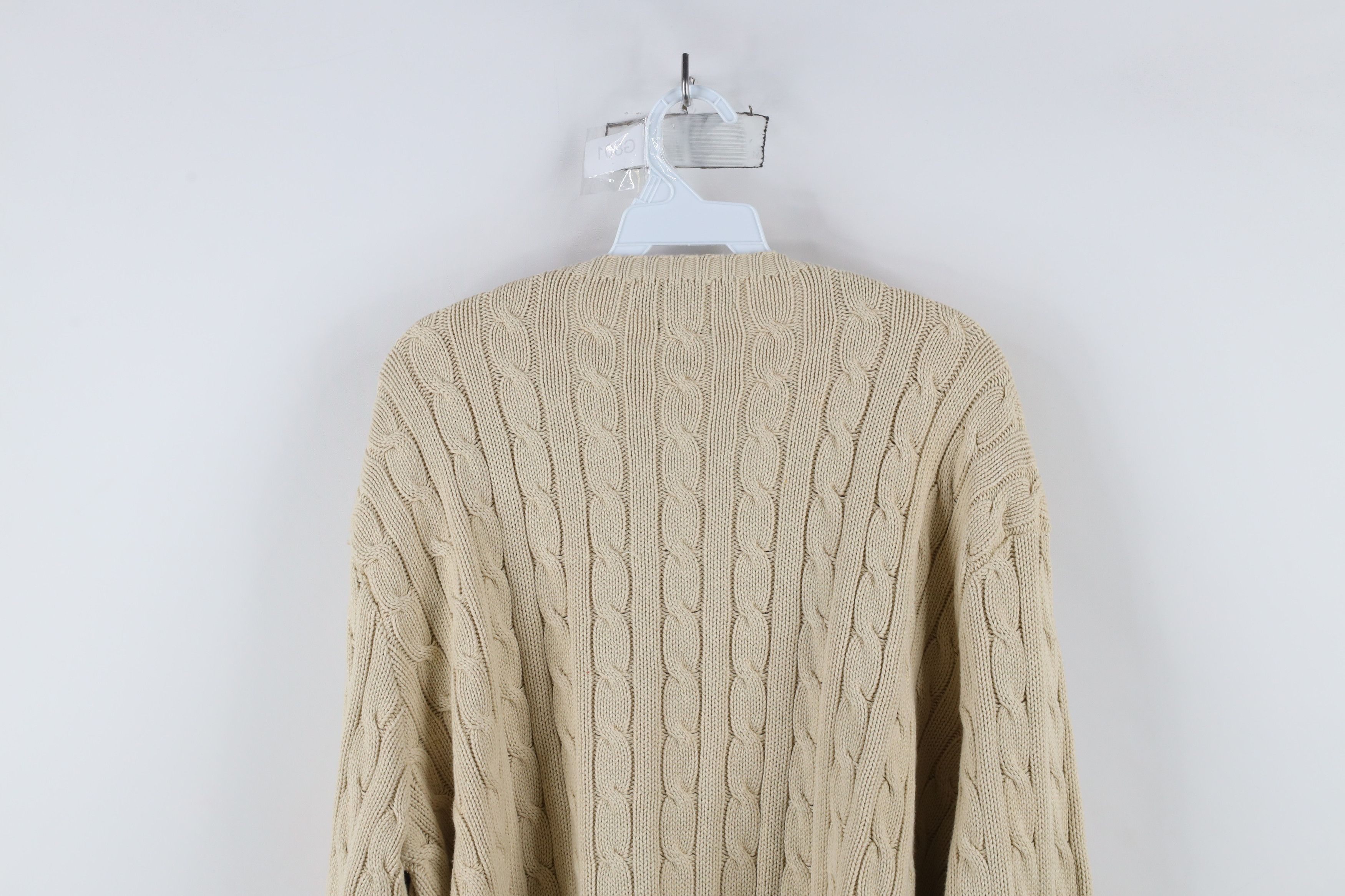 Ralph Lauren × Vintage Vintage 90s Ralph Lauren Chunky Cotton Cable Knit Sweater Size US XXL / EU 58 / 5 - 11 Thumbnail