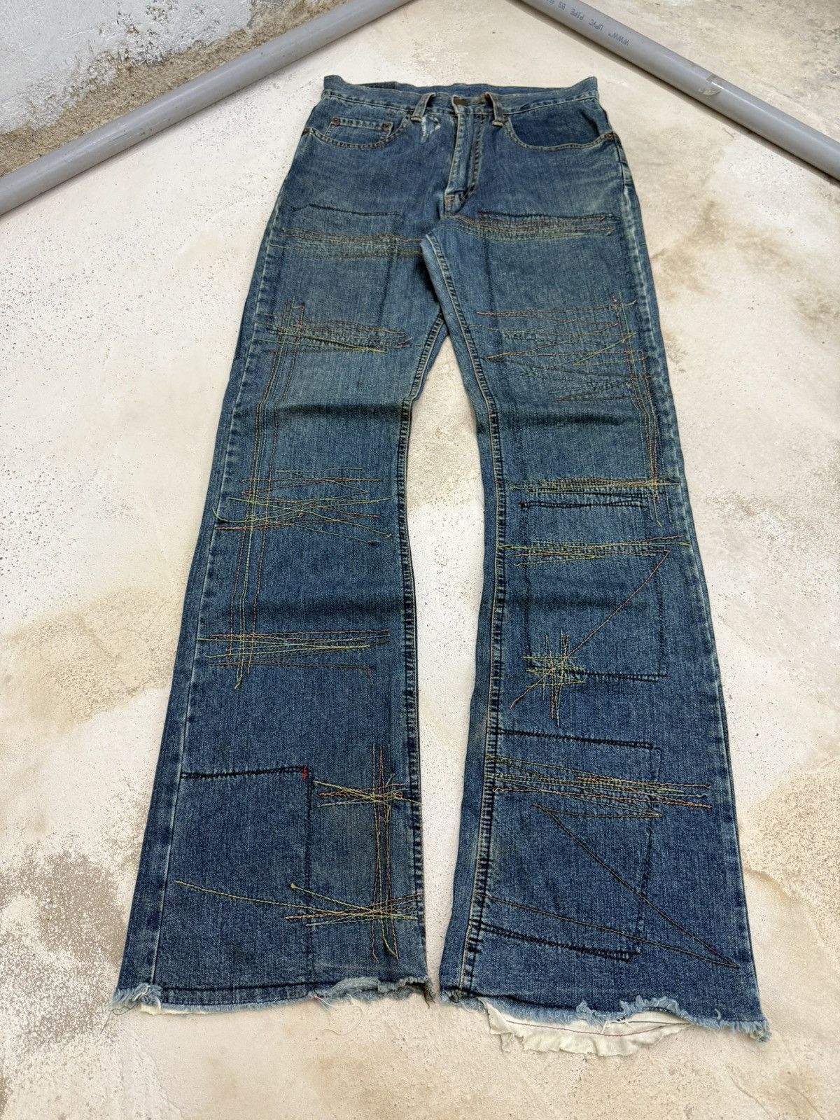 Hysteric Glamour HYSTERIC GLAMOUR Flare Heavy Stitch Boro Denim Jeans Size US 30 / EU 46 - 1 Thumbnail