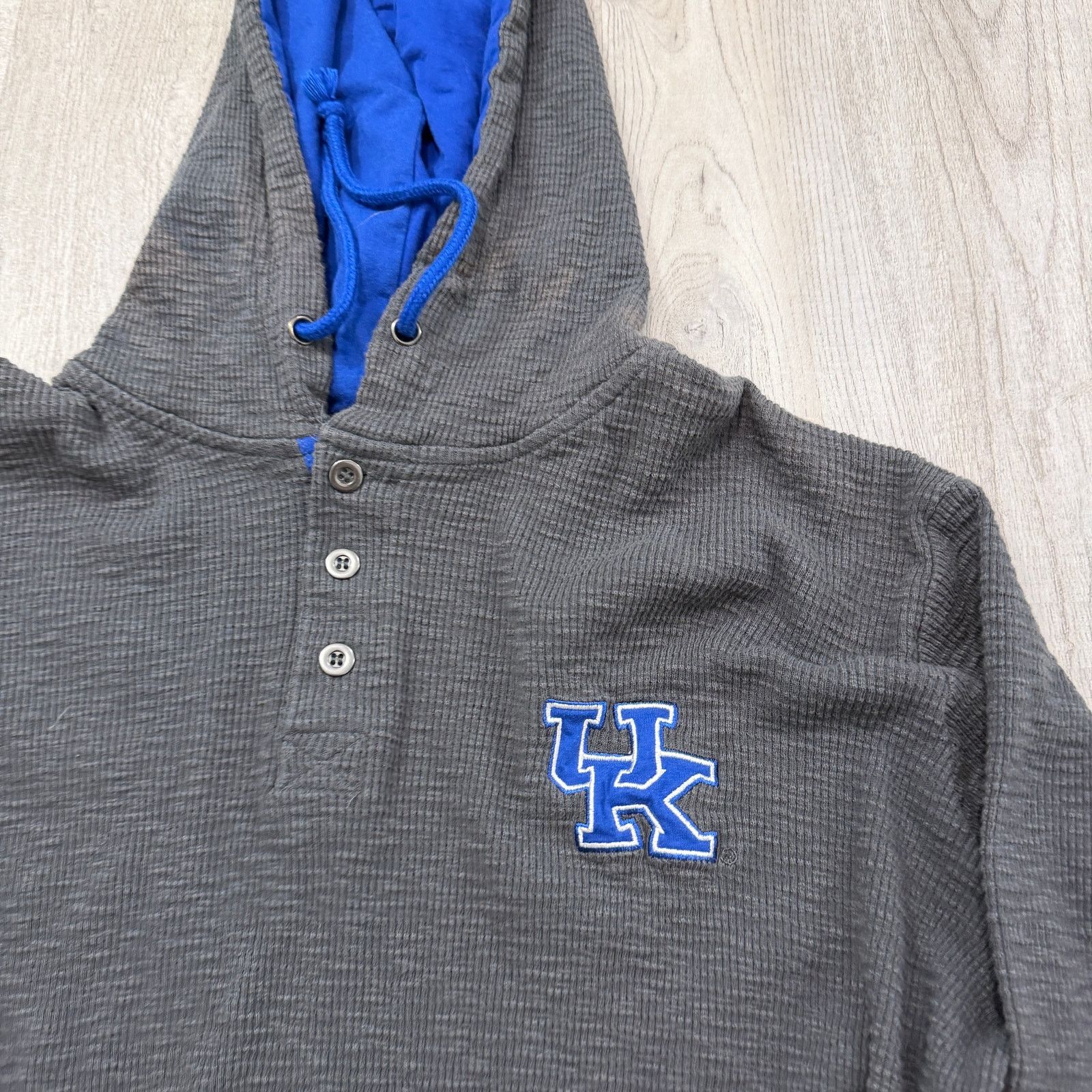 Vintage Vintage Kentucky Wildcats Thermal Hoodie Men's XL Gray Blue Size US XL / EU 56 / 4 - 3 Thumbnail