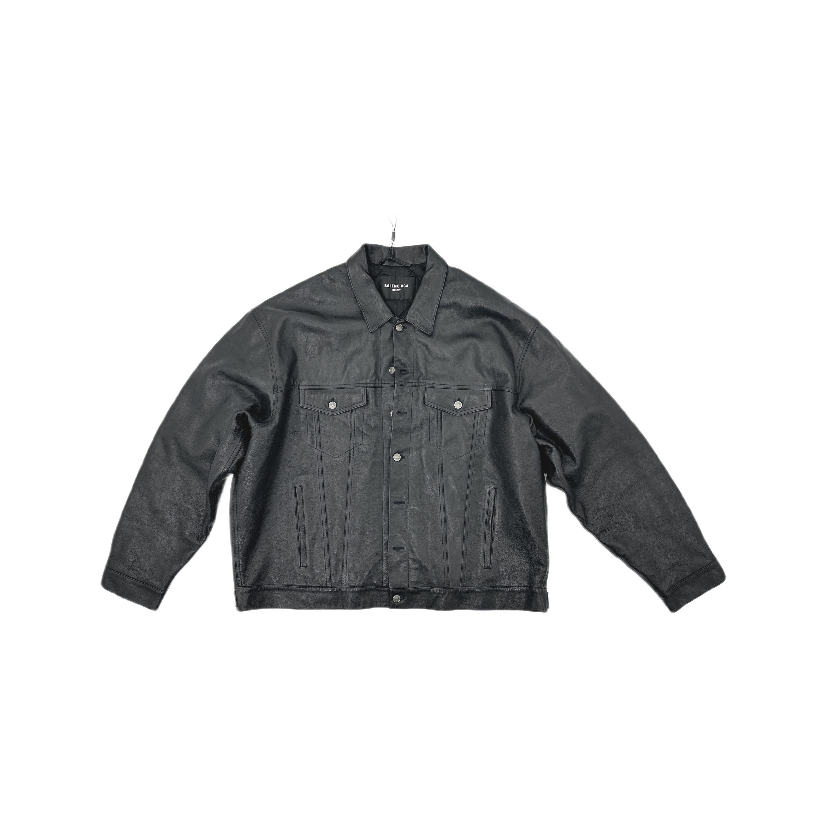 Balenciaga Balenciaga Grainy Leather Denim Style Jacket Size S Size US S / EU 44-46 / 1 - 1 Thumbnail