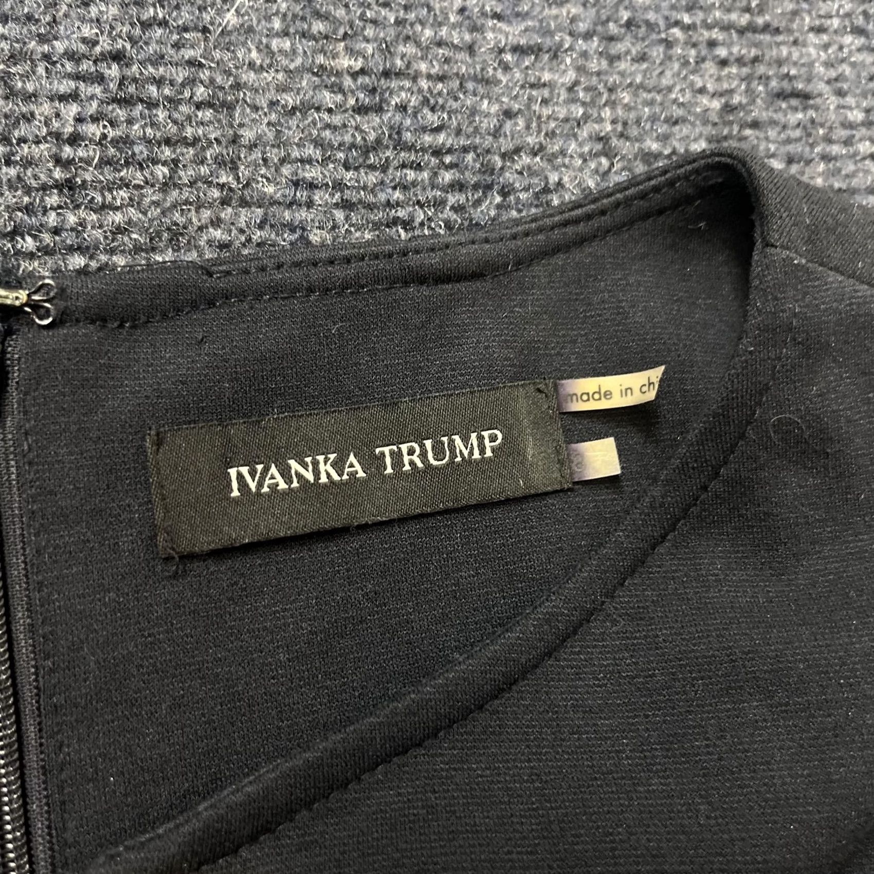 Vintage Ivanka Trump Dress Womens Small Black Sleeveless Scoop Neck Sheath Knee Length Size S / US 4 / IT 40 - 2 Thumbnail