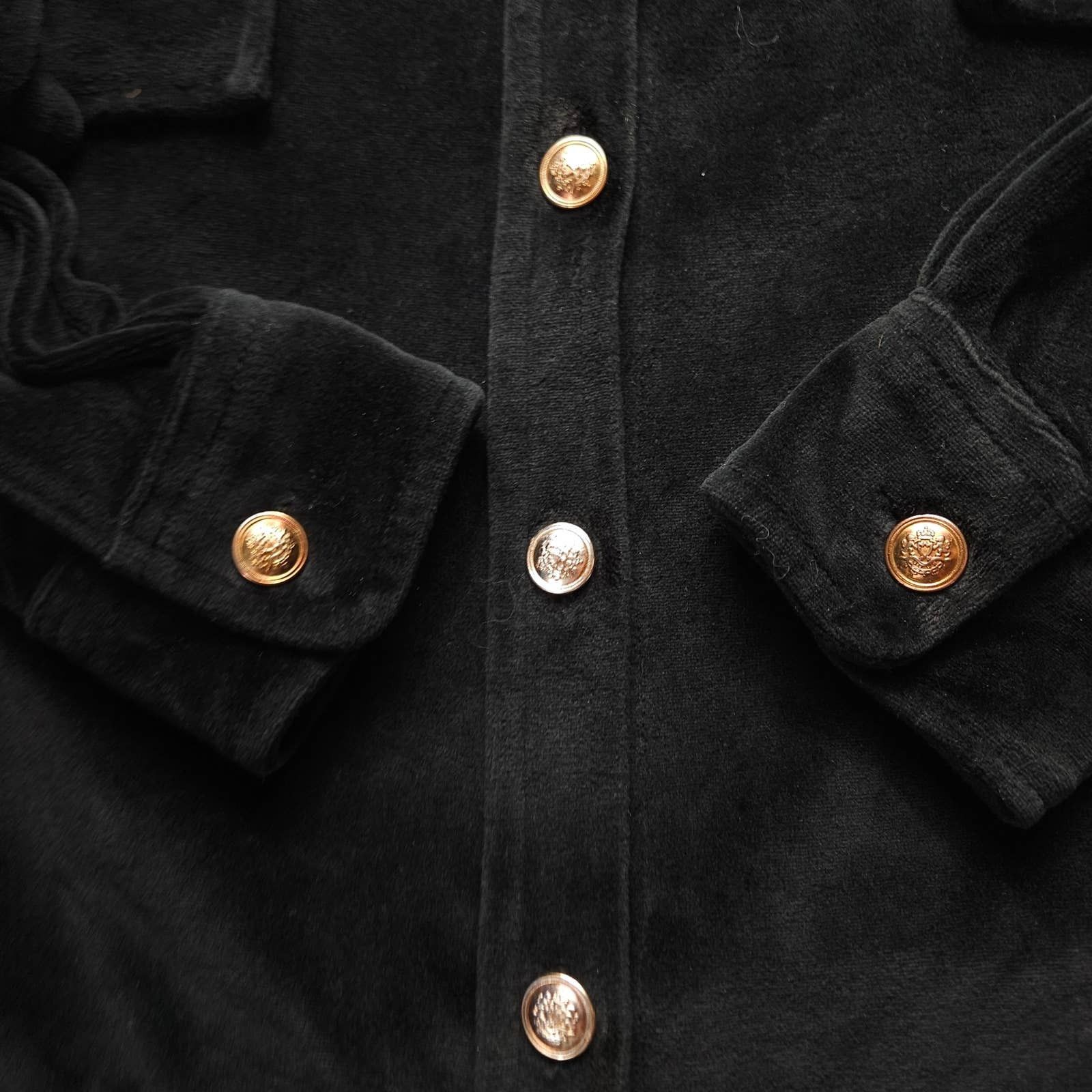 Jones New York EUC VTG Jones New York Velour Utility Shirt Sz. S Black Size S / US 4 / IT 40 - 6 Thumbnail