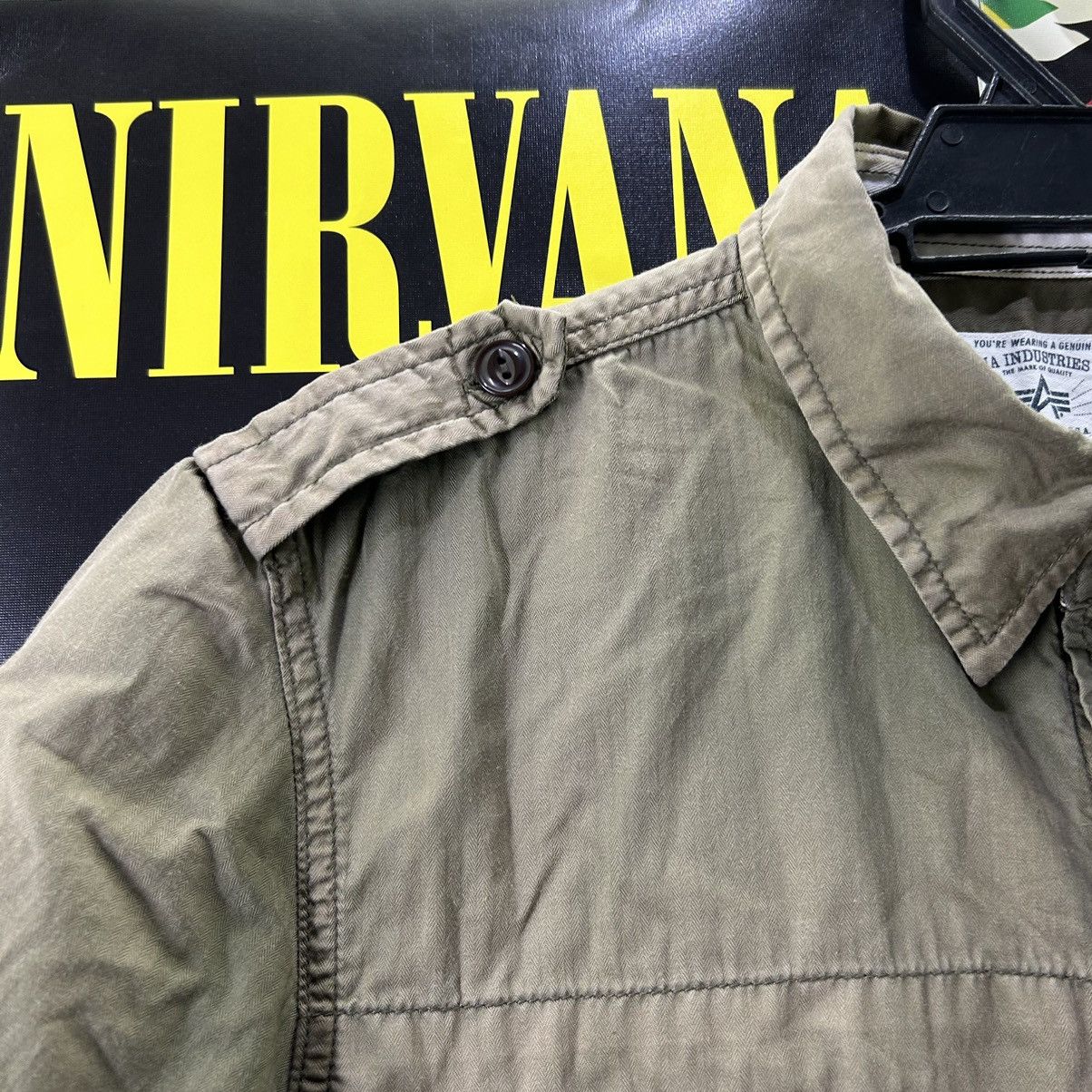 Alpha Industries Vintage Alpha Industries Inc Faded Green Button Down Shirts Size US S / EU 44-46 / 1 - 6 Thumbnail