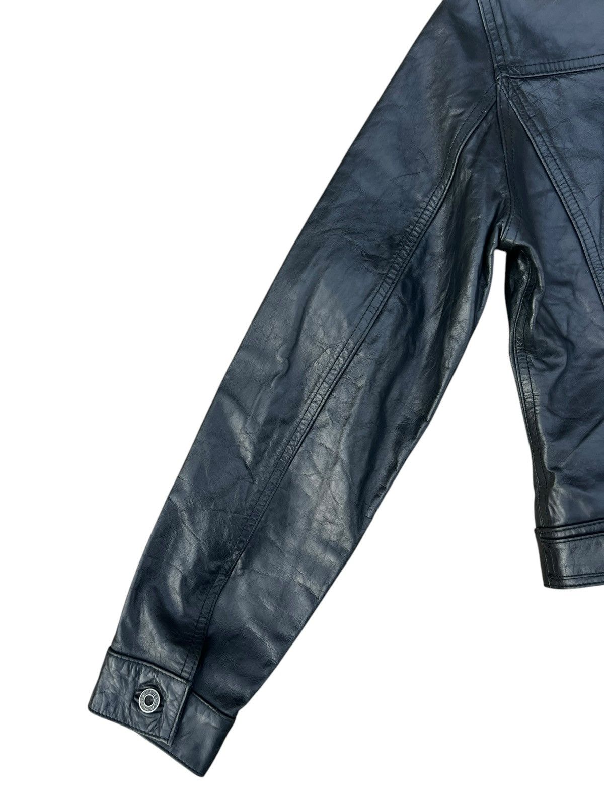 Gap Vintage Fall 2000 GAP Patina Black Leather Trucker Jacket Size S / US 4 / IT 40 - 15 Thumbnail