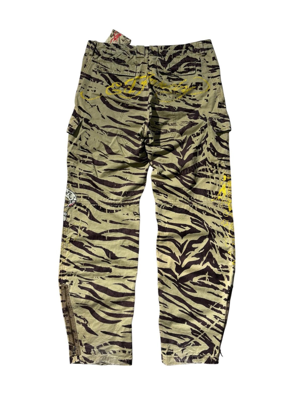 Ed Hardy Y2K Ed Hardy Tiger Printed Camo Cargo Pants Baggy RARE Rap Size US 34 / EU 50 - 2 Thumbnail