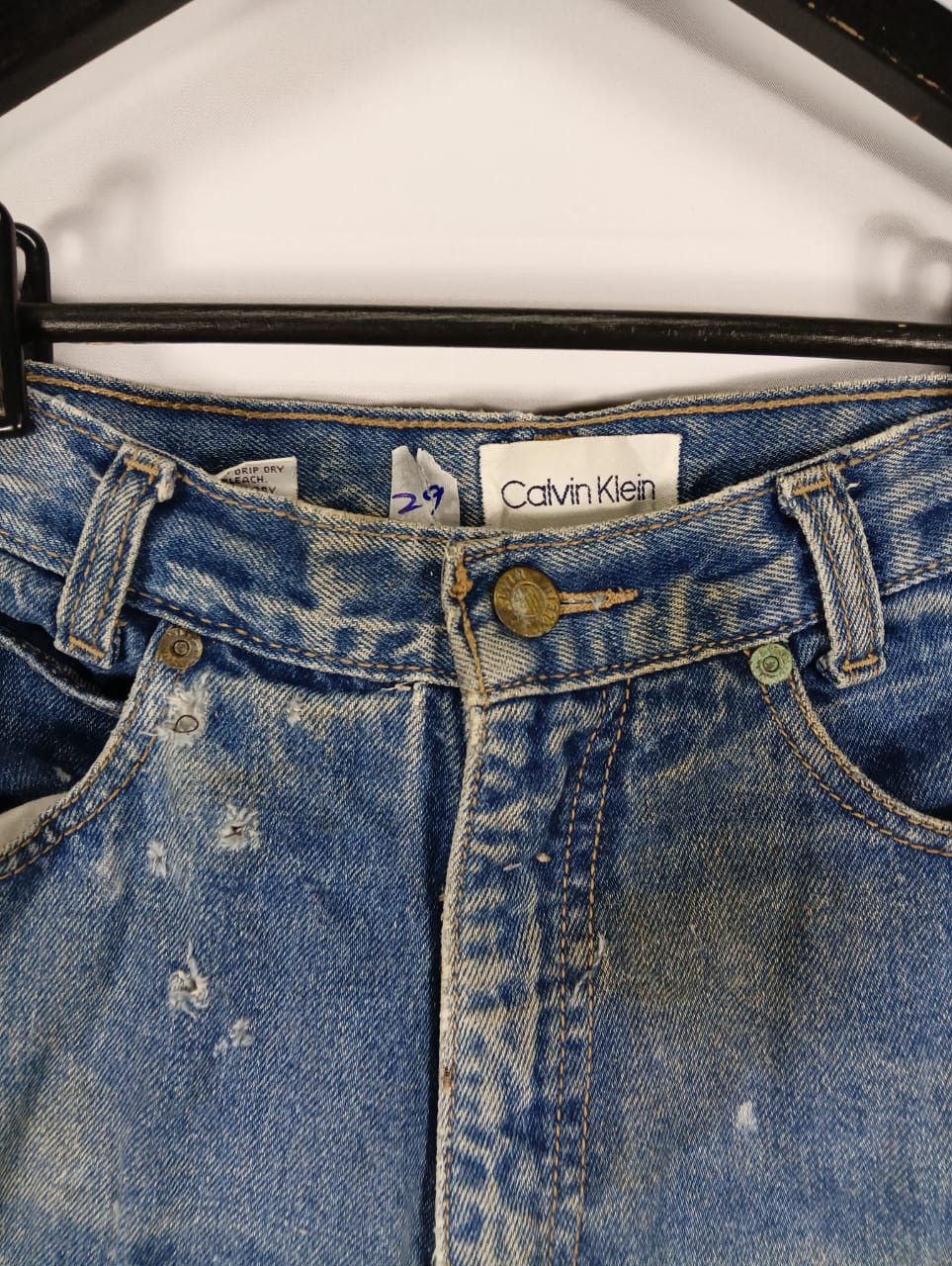 Calvin Klein vintage Calvin klein distressed denim made in USA 3375 Size US 29 - 3 Thumbnail