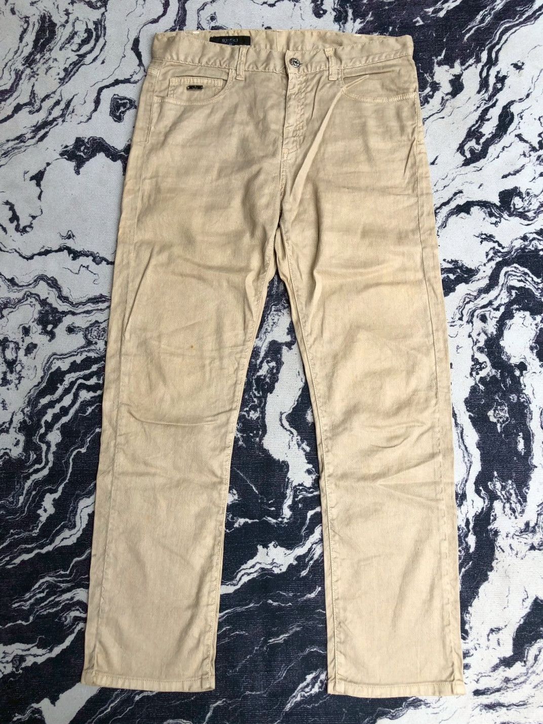 Gucci Gucci Boyfriend Fit Beige Cotton Chino Pants Size US 32 / EU 48 - 1 Thumbnail