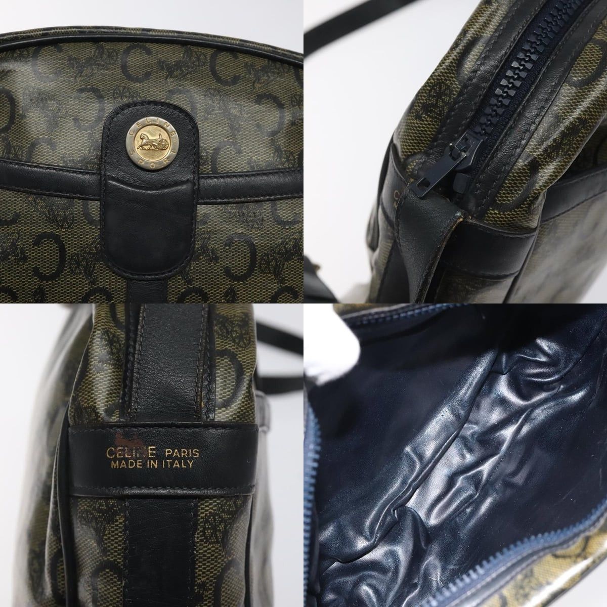 Celine CELINE C Sulky Shoulder Bag Pvc Navy Gold Size ONE SIZE - 11 Thumbnail