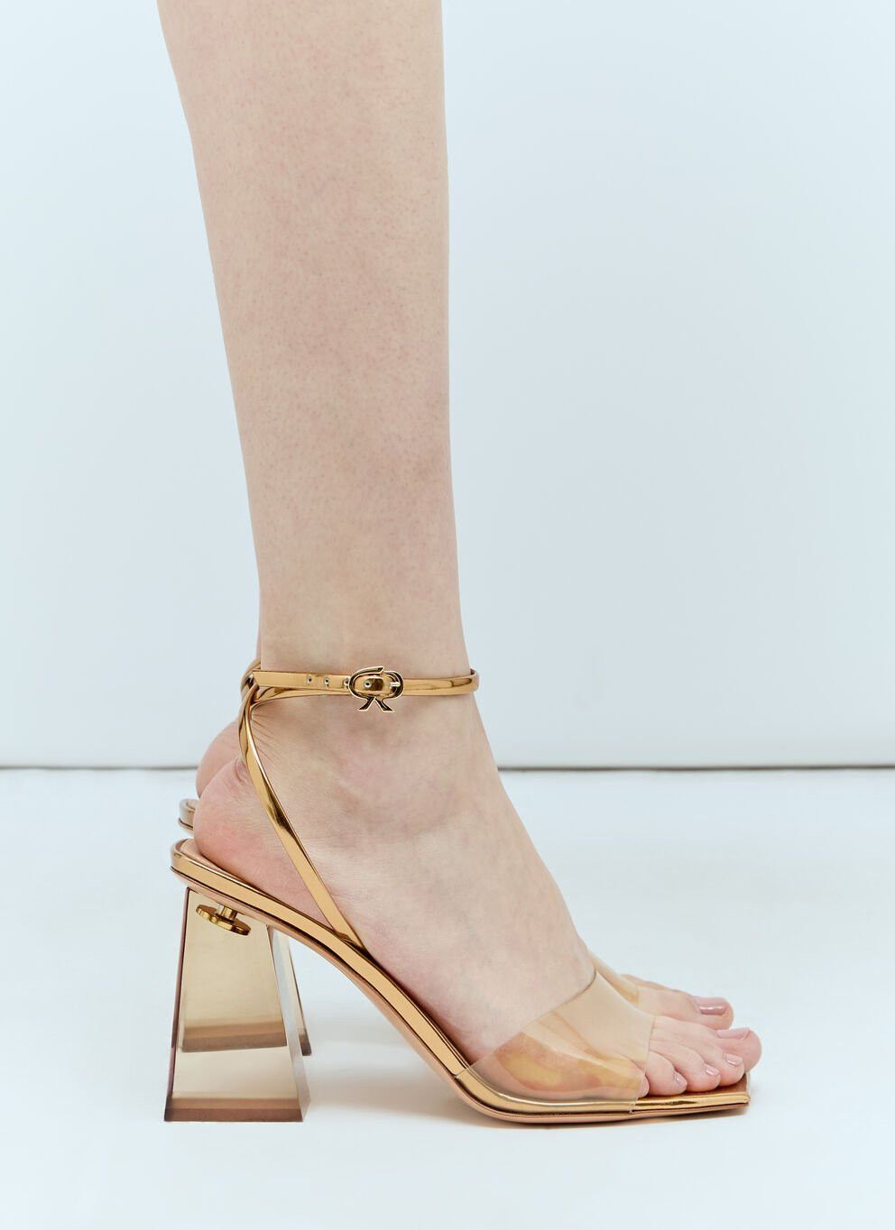 image of Gianvito Rossi Cosmic 85 Sandals in Gold, Women's (Size 7)