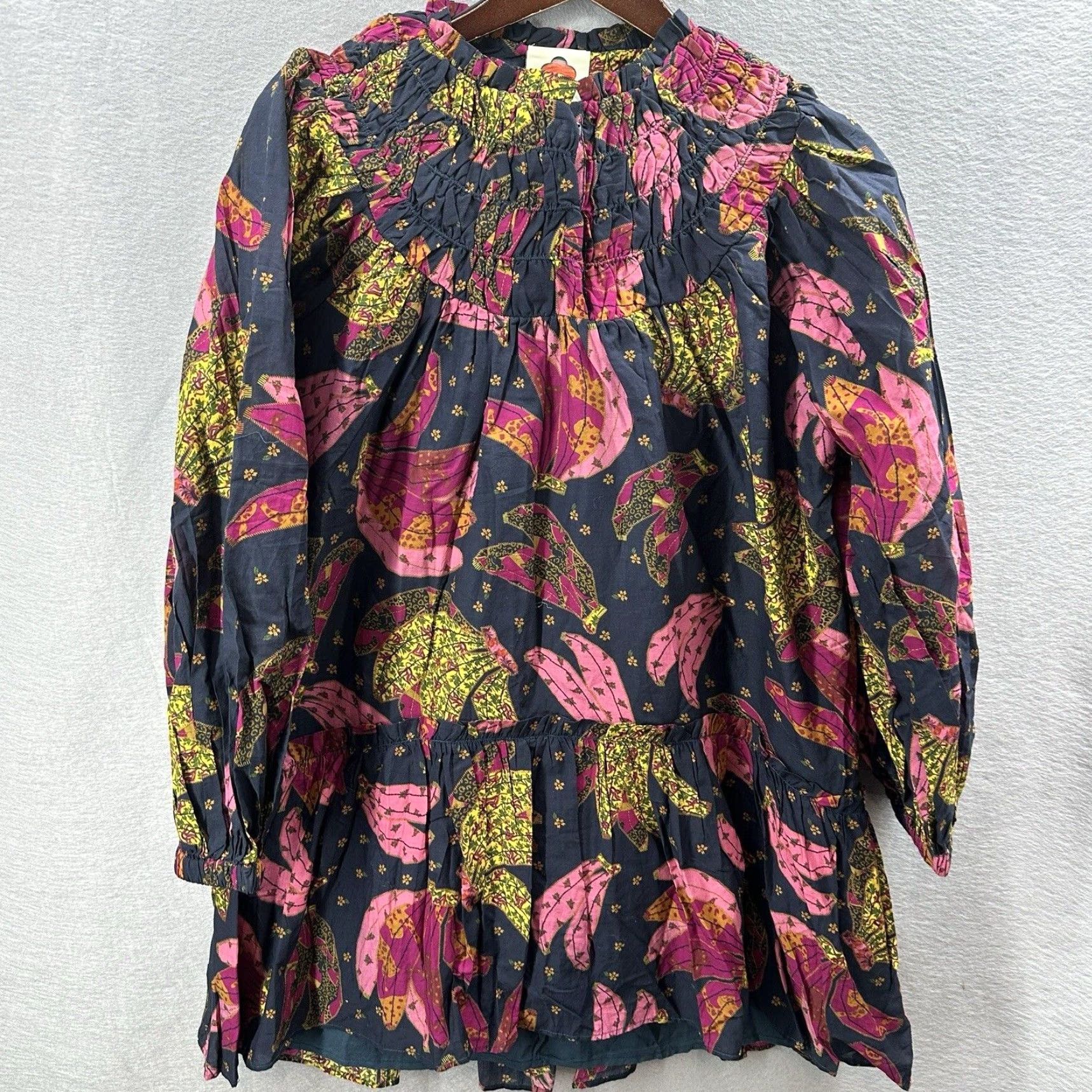Farm Rio FARM Rio Patchwork Bananas Mini Dress Womens XS Black Boho Bohemian XS Patchwork Maxi Mini 90s Concert Boho Womens Size XS / US 0-2 / IT 36-38 - 3 Thumbnail