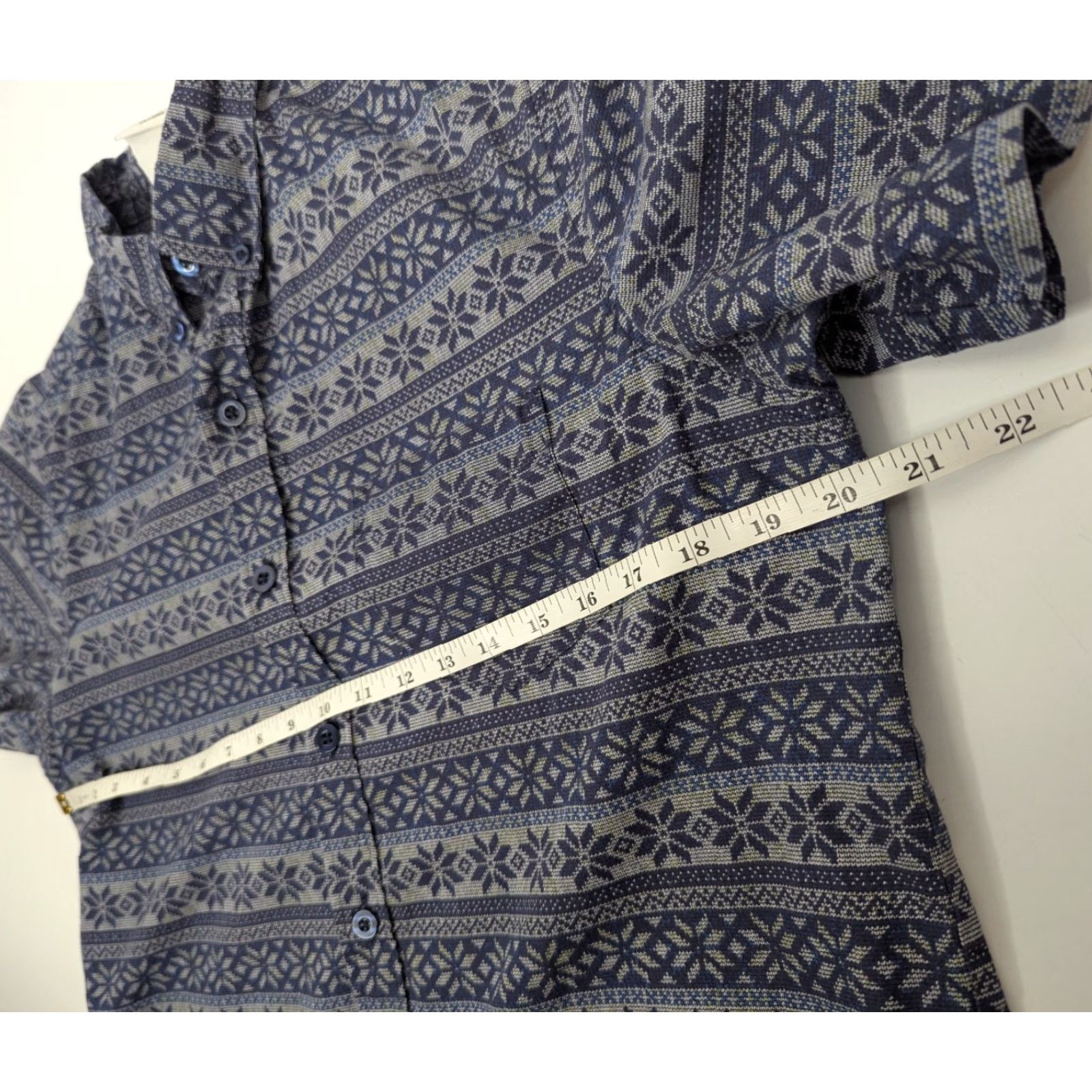 Vintage Kennington Shirt Men’s Medium Blue Geometric Cotton Button-Down Short Sleeve Casual Workwear Vintage: No Size US M / EU 48-50 / 2 - 5 Thumbnail