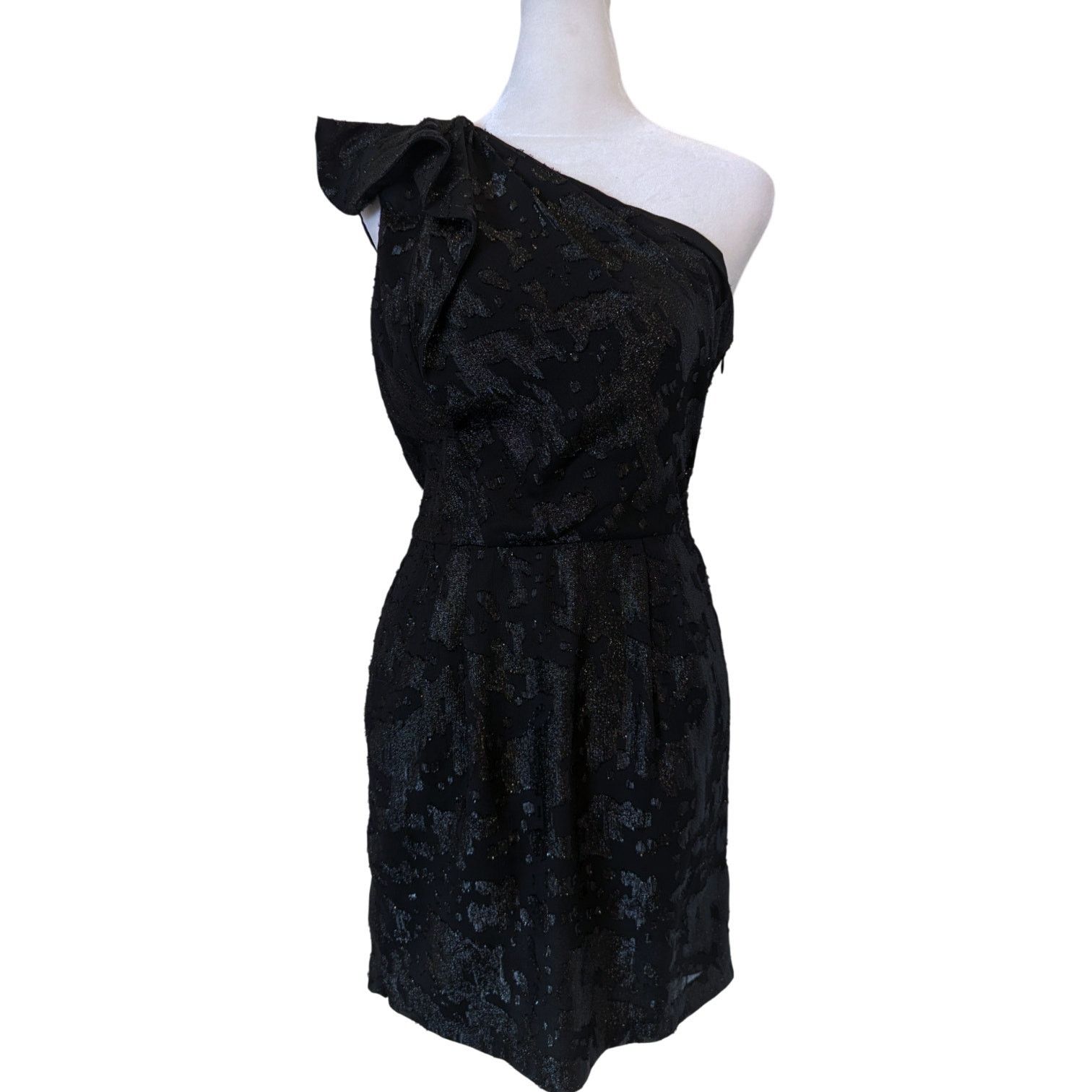 Other BCBGeneration Black Lurex Ruffle One Shoulder Dress Size 2 Size XS / US 0-2 / IT 36-38 - 1 Thumbnail