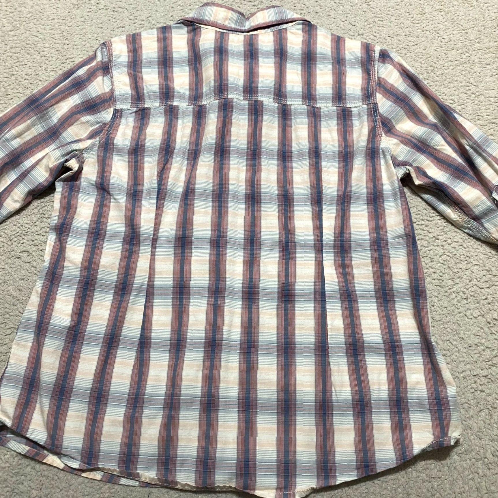 Carhartt Carhartt Womens Large Shirt Multicolor Plaid 3/4 Sleeve Button-Up Cotton Size L / US 10 / IT 46 - 7 Thumbnail