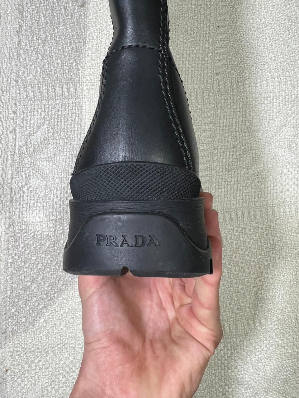 Prada Rare Prada F/W 18 runway nylon gaiters leather boots Size US 6 / IT 36 - 15 Thumbnail