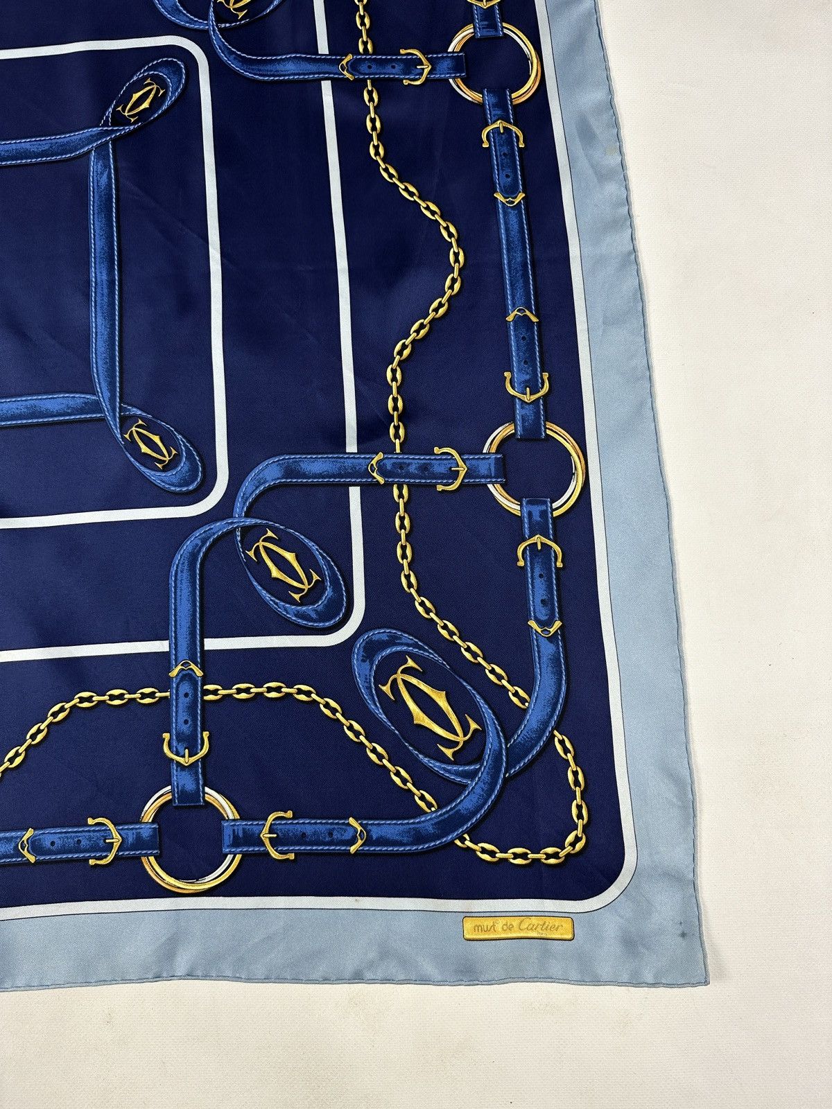 Cartier Vintage Must De Cartier Silk Scarf Size ONE SIZE - 4 Thumbnail