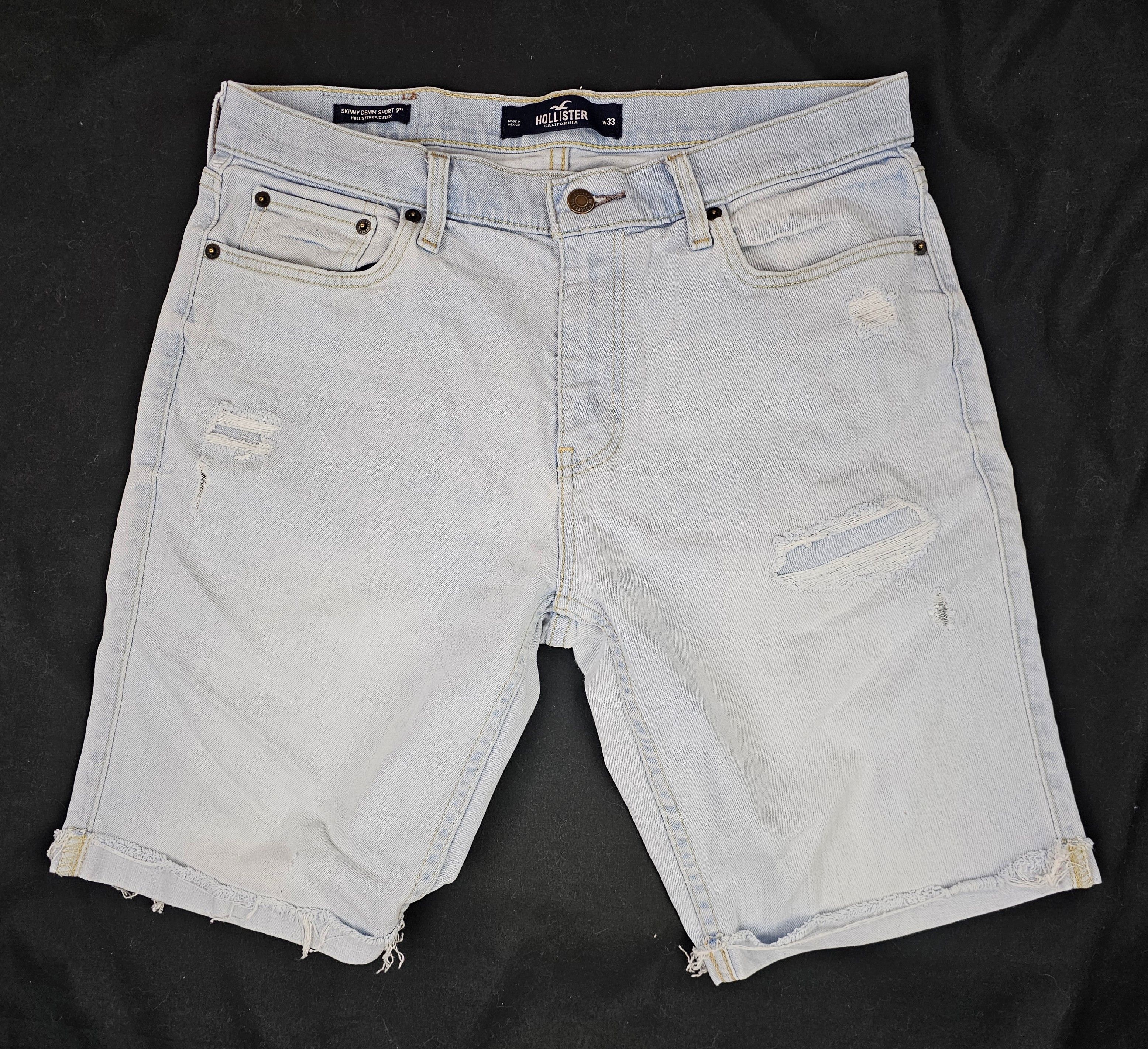 Hollister Hollister Jean Shorts Men's 33 Light Blue Denim 9" Skinny Size US 33 - 1 Thumbnail