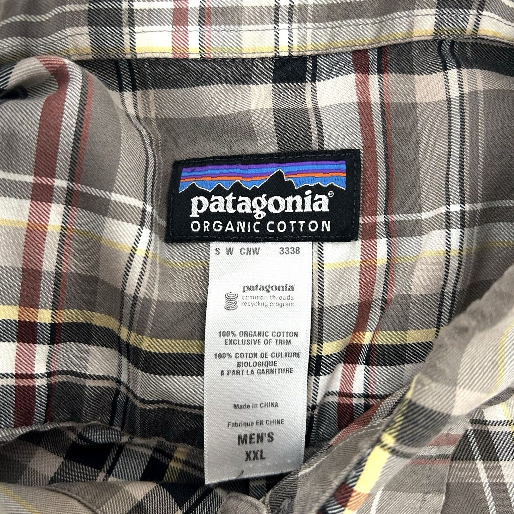 Patagonia Patagonia Shirt Mens 2XL Gray Plaid Organic Cotton Button Up Long Sleeve Flaw (Pre-owned) Size US XXL / EU 58 / 5 - 4 Thumbnail