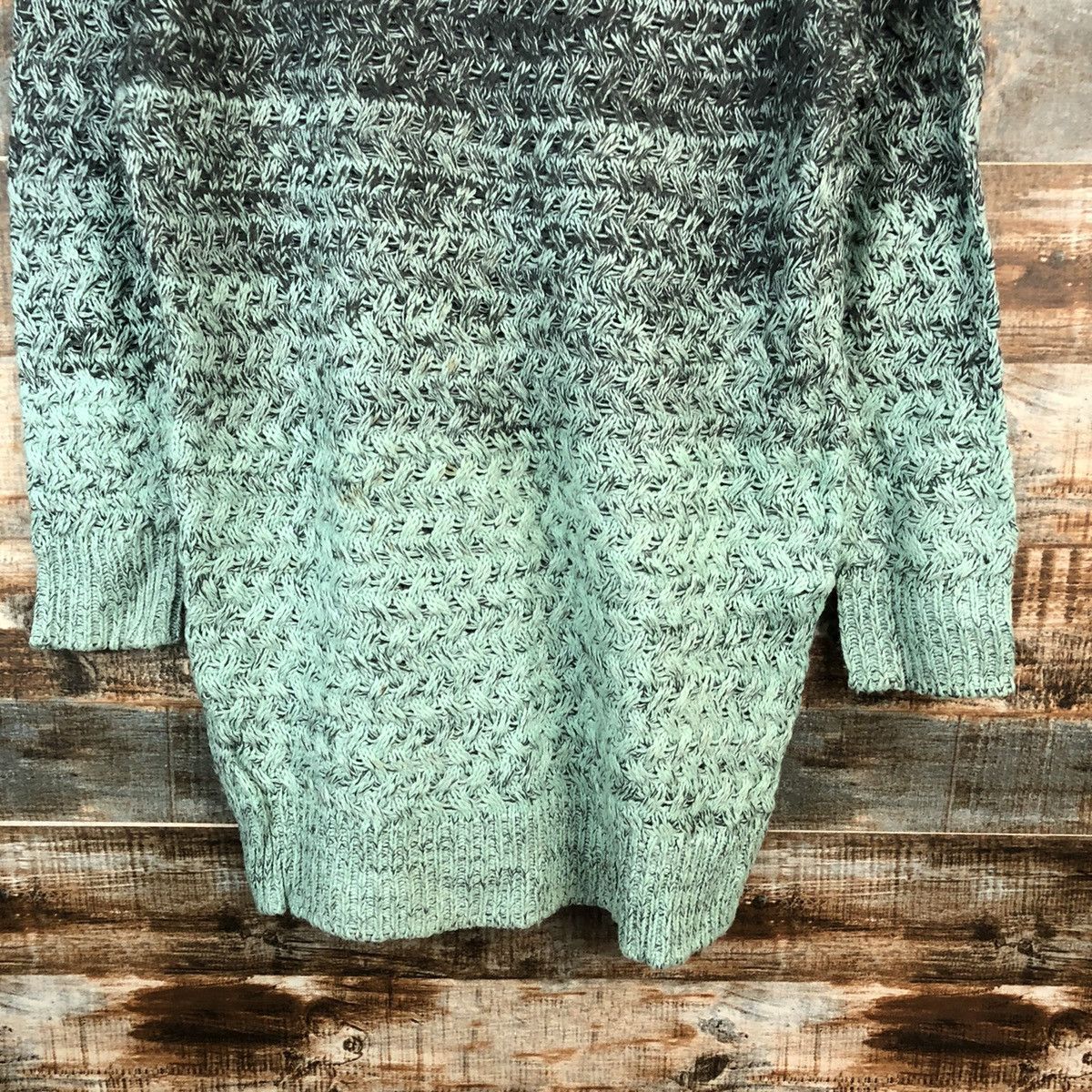 GU × Homespun Knitwear GU Green two tone sweatshirt long Knitwear #A2502 Size M / US 6-8 / IT 42-44 - 6 Thumbnail