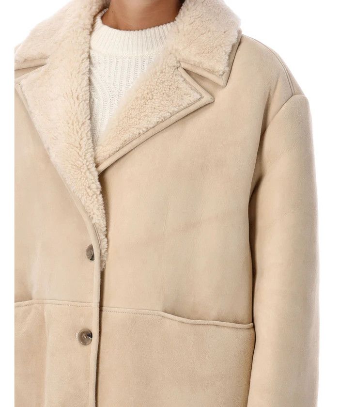 Loulou de Saison o1s22i1n1024 Single-Breasted Coat in Beige Size XS / US 0-2 / IT 36-38 - 3 Thumbnail