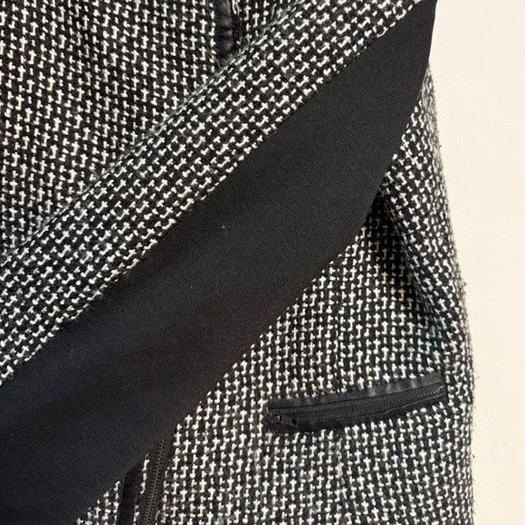Sandro Sandro Tweed Moto Jacket Black & White Size L Size L / US 10 / IT 46 - 5 Thumbnail