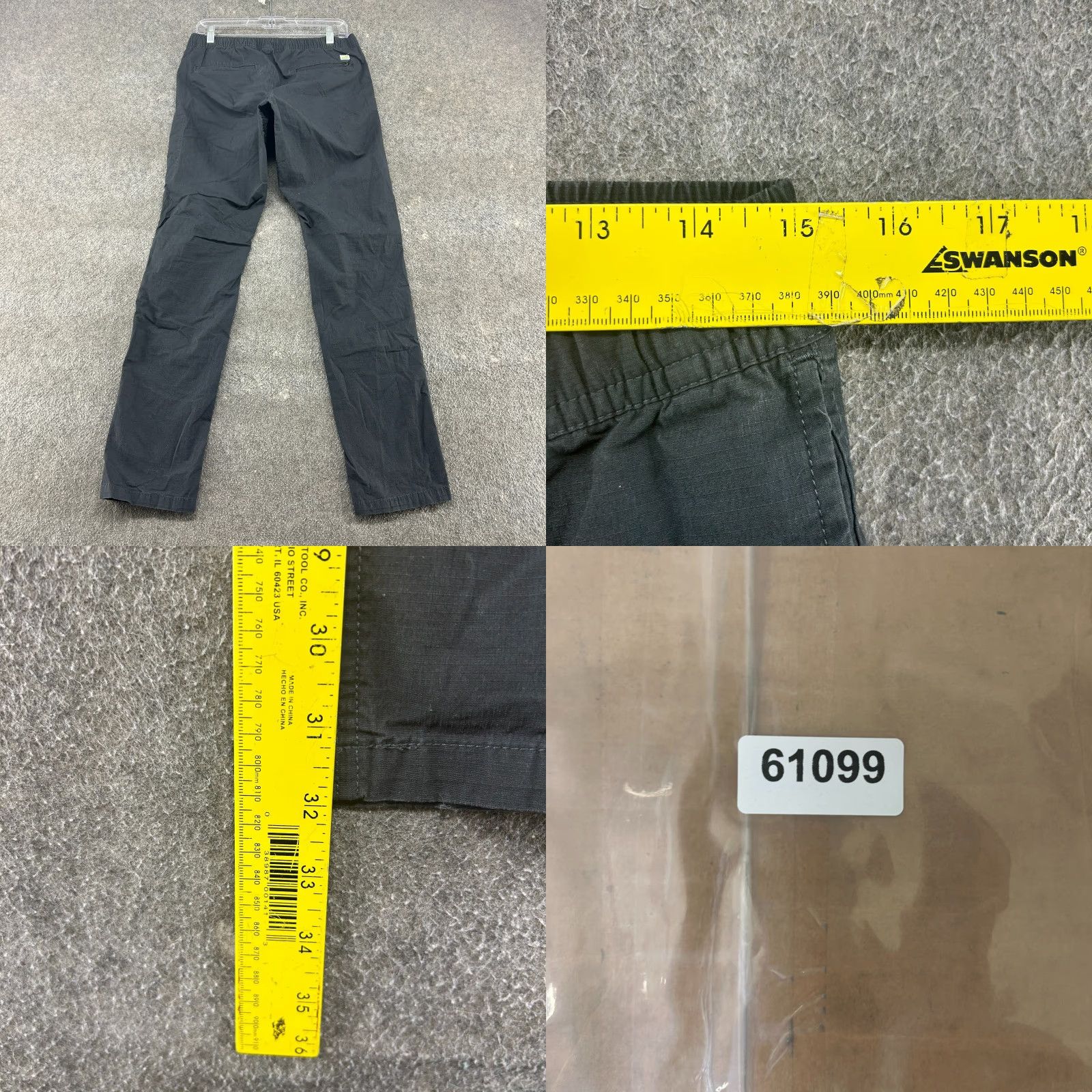 Vuori Vuori Mens M Gray Jogger Pants Cotton Polyester Logo Cargo Pocket Slim Tapered Modern Comfort Everyday Size US 31 - 8 Thumbnail