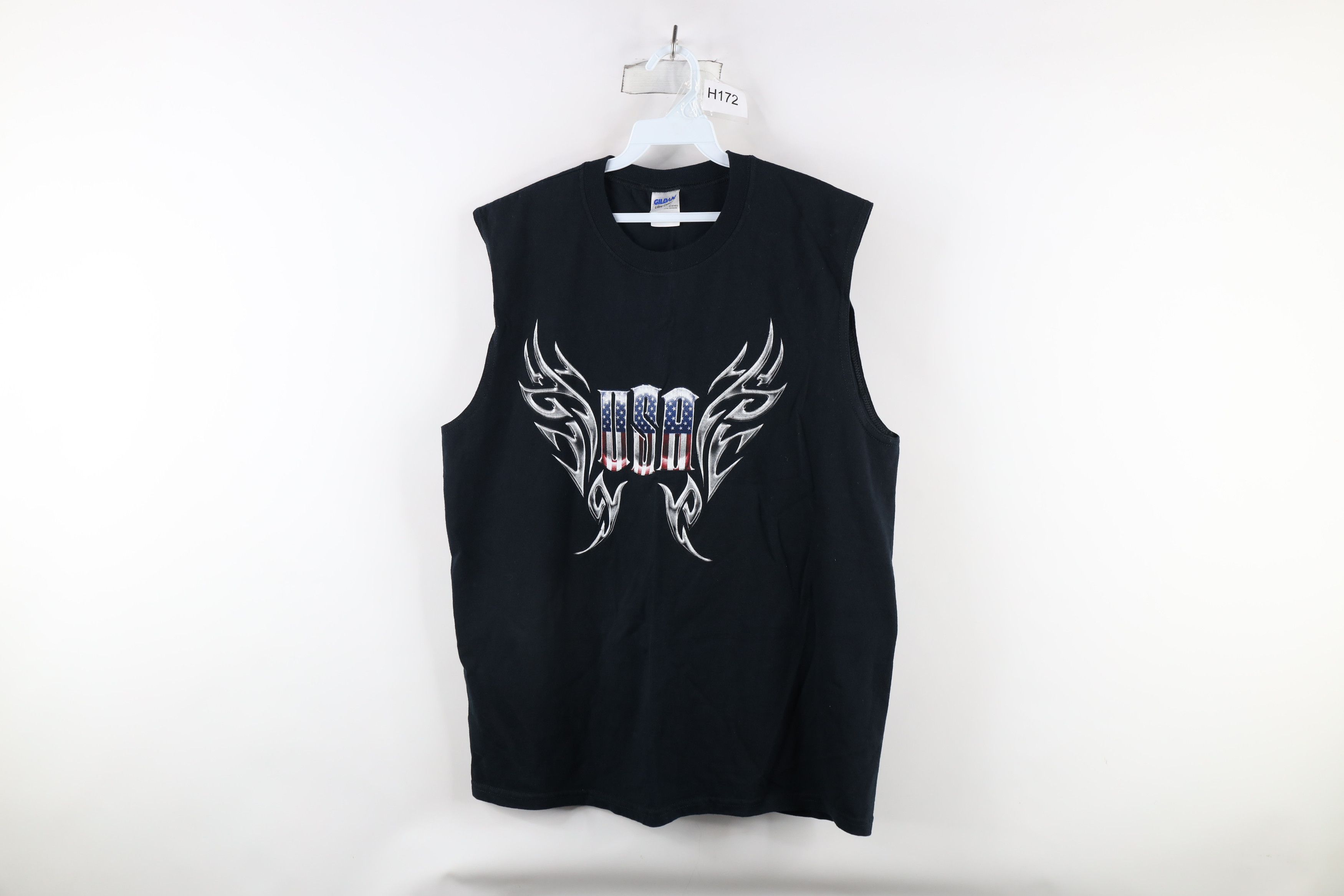 Vintage Vintage Y2K Streetwear Spell Out USA Tribal Muscle T-Shirt Size US L / EU 52-54 / 3 - 1 Thumbnail