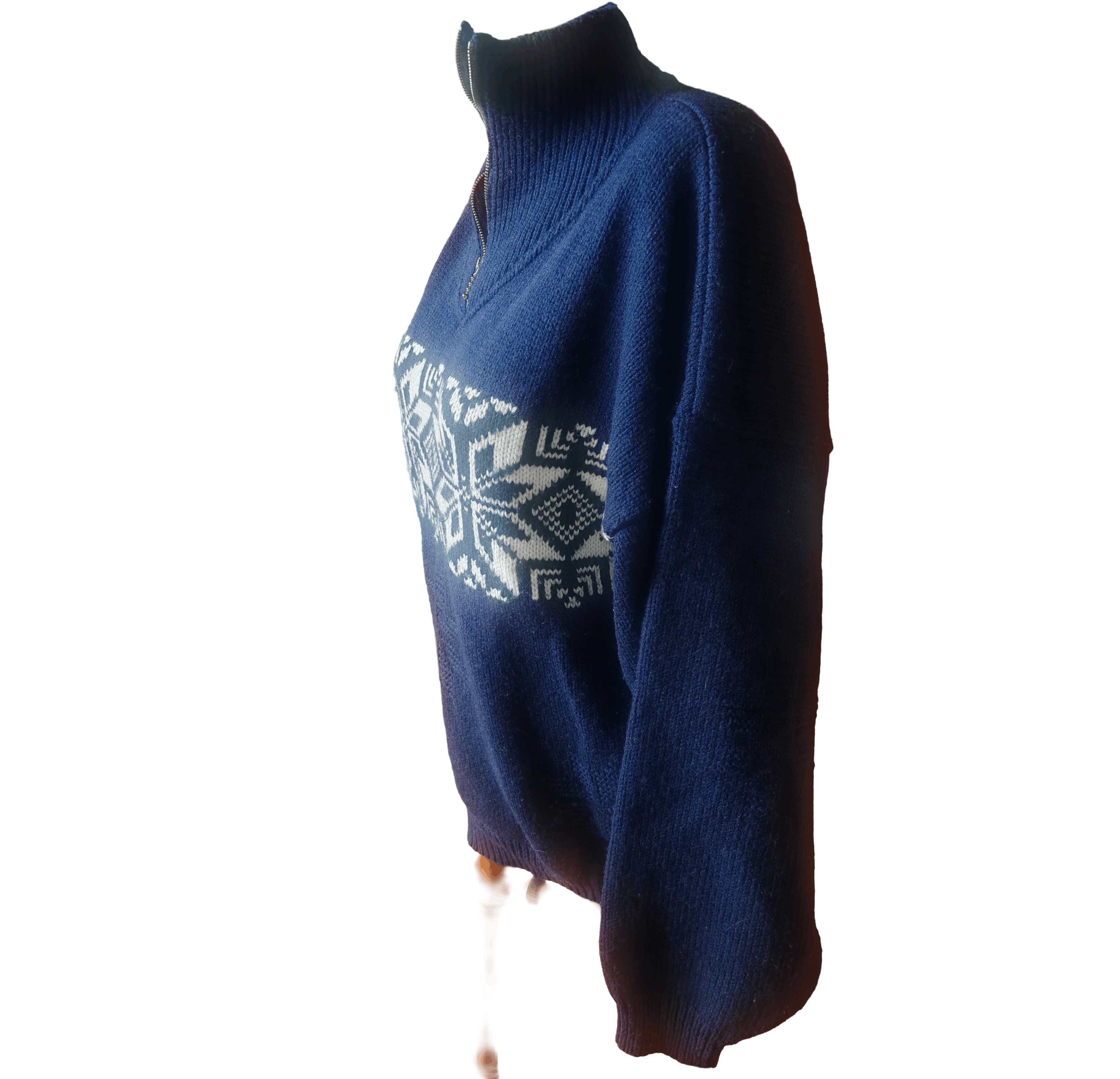 Other Vintage 90s Navy Blue Men's Sweater Zip Up Neck Size US L / EU 52-54 / 3 - 4 Thumbnail