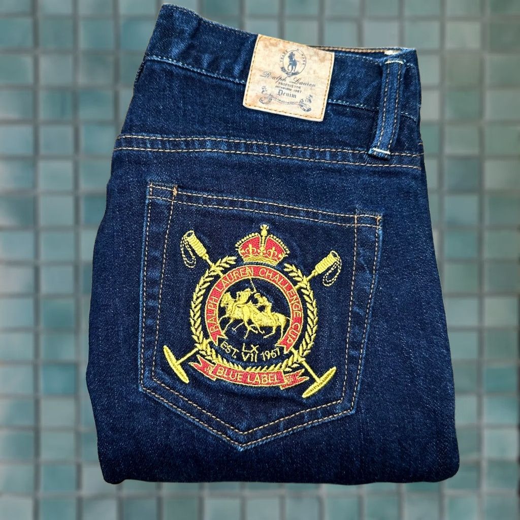 Polo Ralph Lauren Ralph Lauren Sport Blue Label Jeans Womens 27 Slim Indigo 5-Pocket Embroidered Crest Stretch Cotton Blend Denim 32Inseam Womens Size 27" / US 4 / IT 40 - 1 Thumbnail