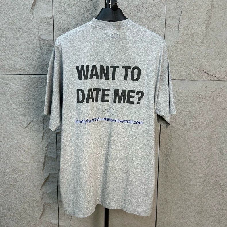 Vetements Vetements Vetements Grey Slogan Short Sleeve T-Shirt Size US XS / EU 42 / 0 - 2 Thumbnail