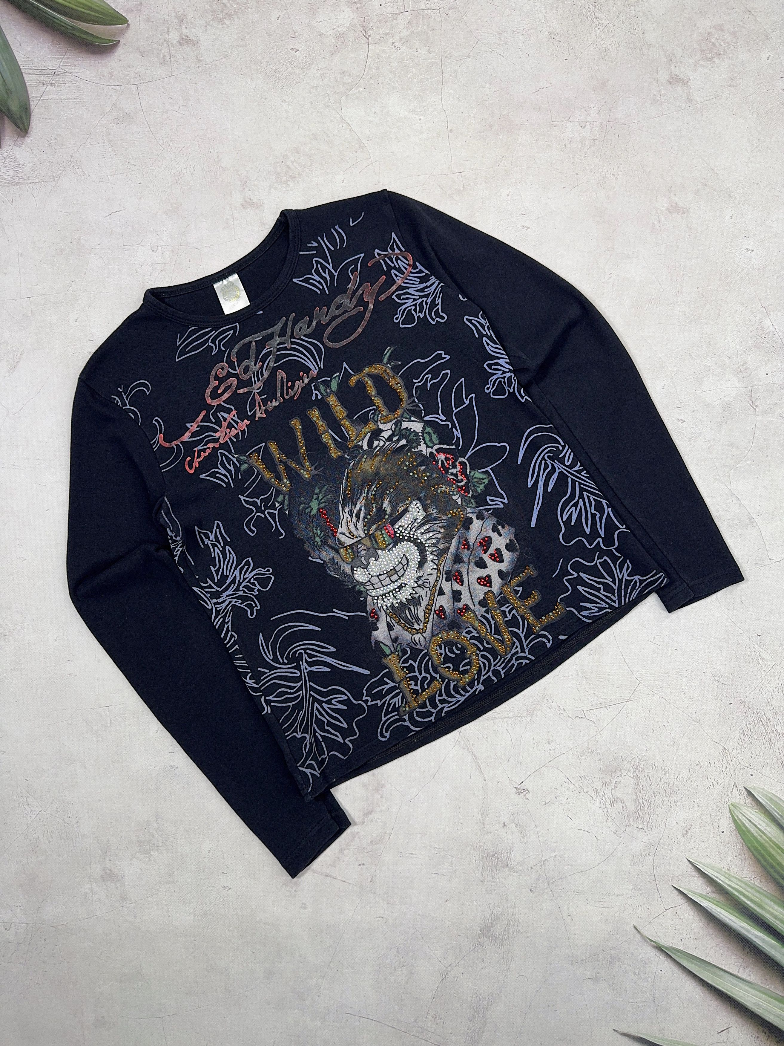 Christian Audigier Ed Hardy by Christian Audigier T-Shirt LS WILD LOVE Size M / US 6-8 / IT 42-44 - 2 Thumbnail