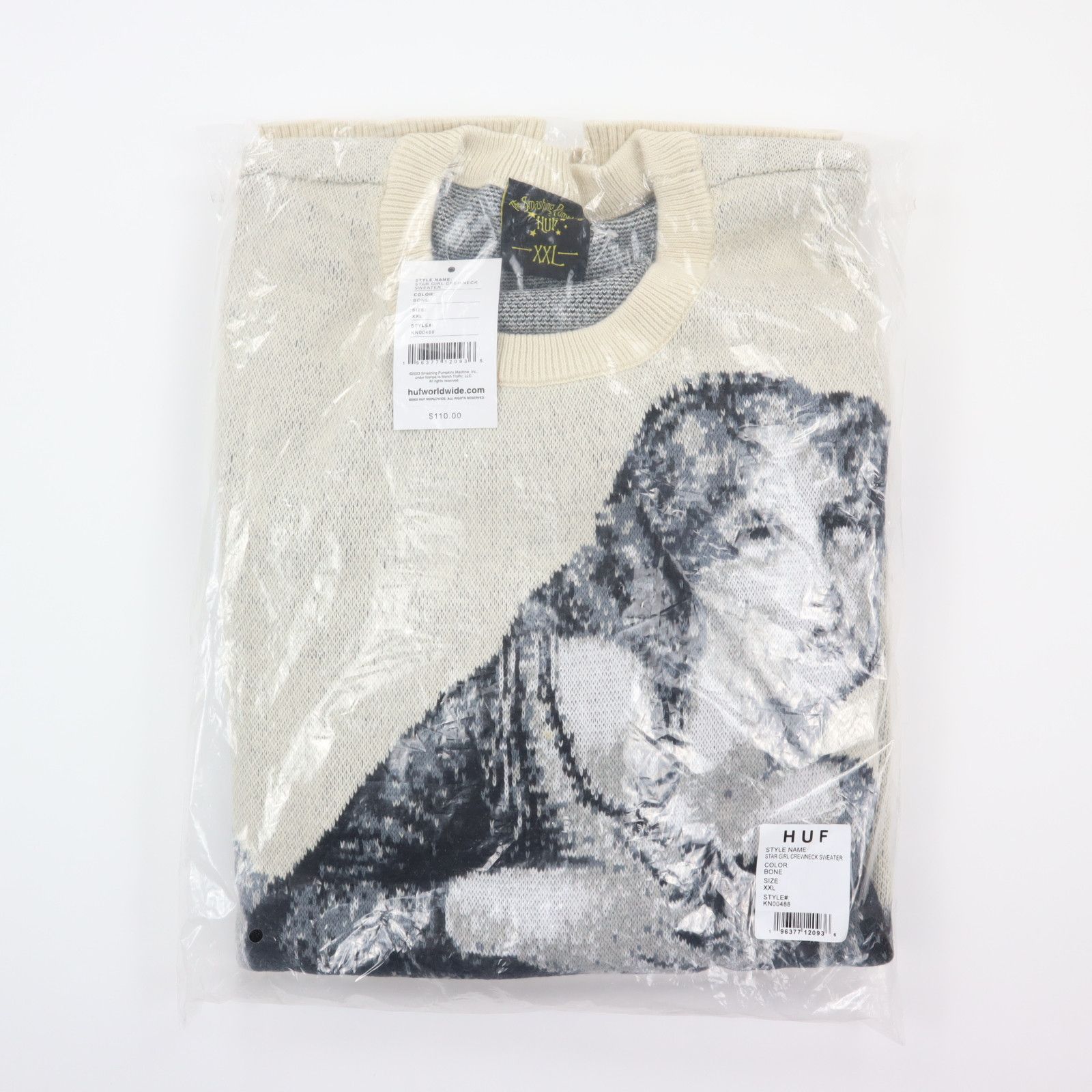 Band Tees × Huf Huf x Smashing Pumpkins Star Girl Crewneck Sweater XL NWT Size US XXL / EU 58 / 5 - 5 Thumbnail