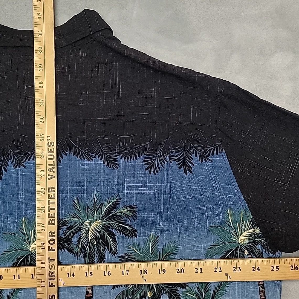 Vintage VINTAGE Batik Bay Shirt Mens XL Blue Black Rayon Palm Tree Hawaiian Tropical Vacation Bamboo Cay Button-Up Casual Mens Size US XL / EU 56 / 4 - 7 Thumbnail