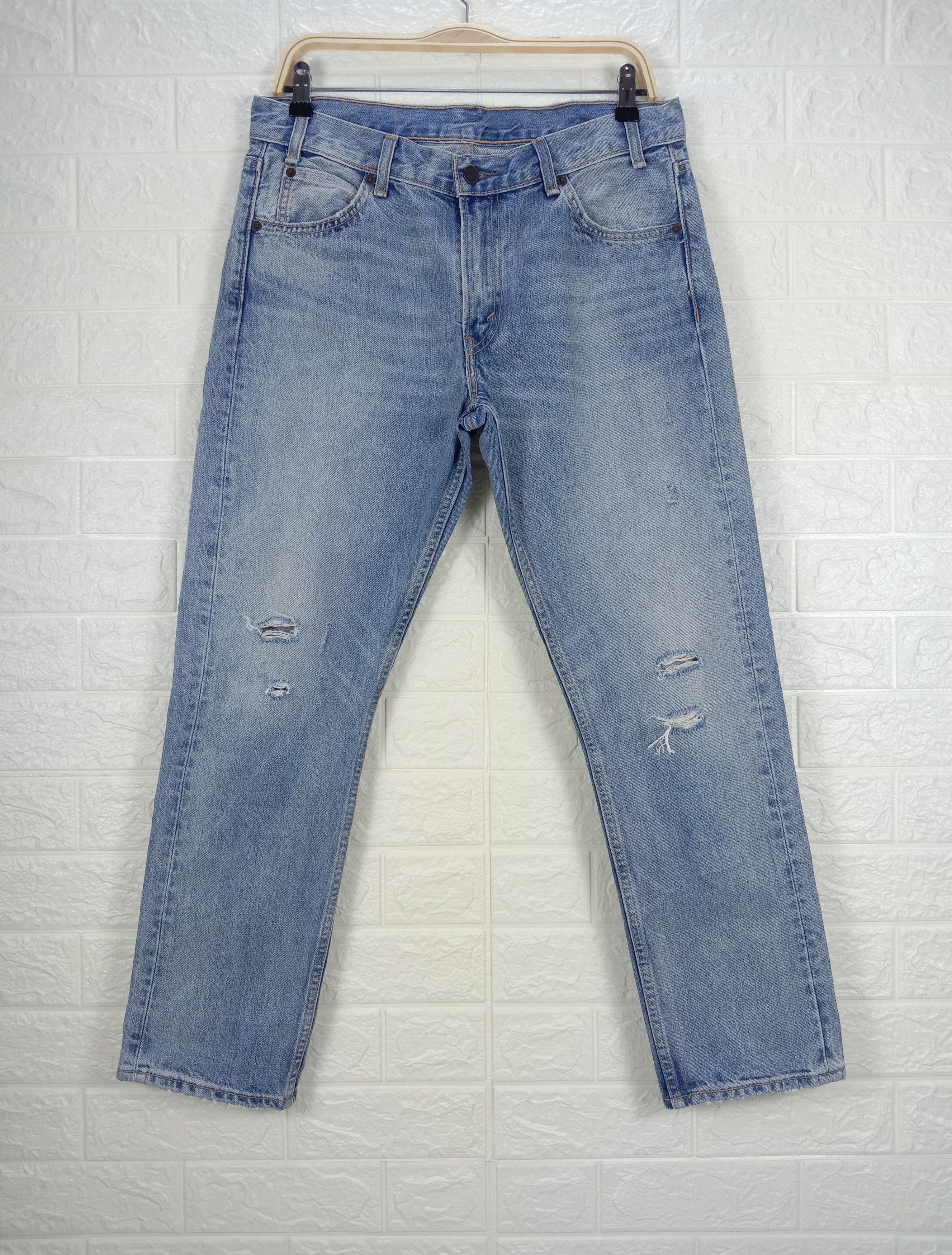 Levi's Vintage Levi's 505 Orange Tab Jeans Light Wash Ripped Denim Size US 30 / EU 46 - 1 Thumbnail